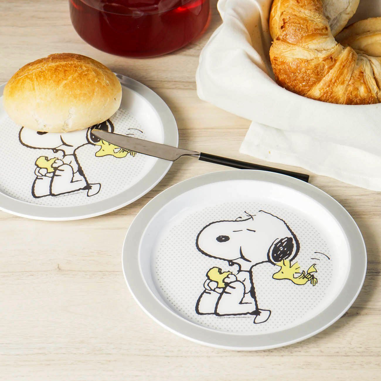 Geda Labels GmbH Frühstücksteller Teller Snoopy Cute & Cuddly 2er Set 21,5 cm PP, (2 St), Melamin