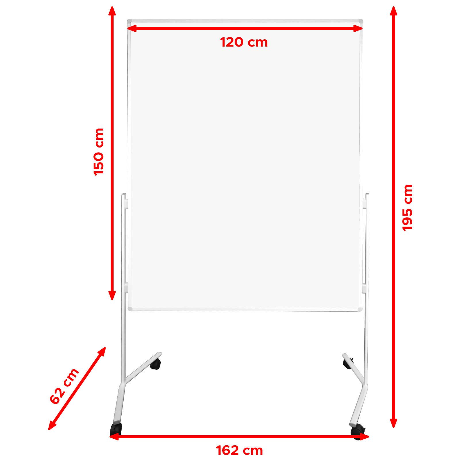 Viscom Standtafel UP - einteilige Moderationstafel - beidseitig nutzbar, Metaplanwand mit Filz- oder Whiteboard-Oberfläche - mobil dank Rollen
