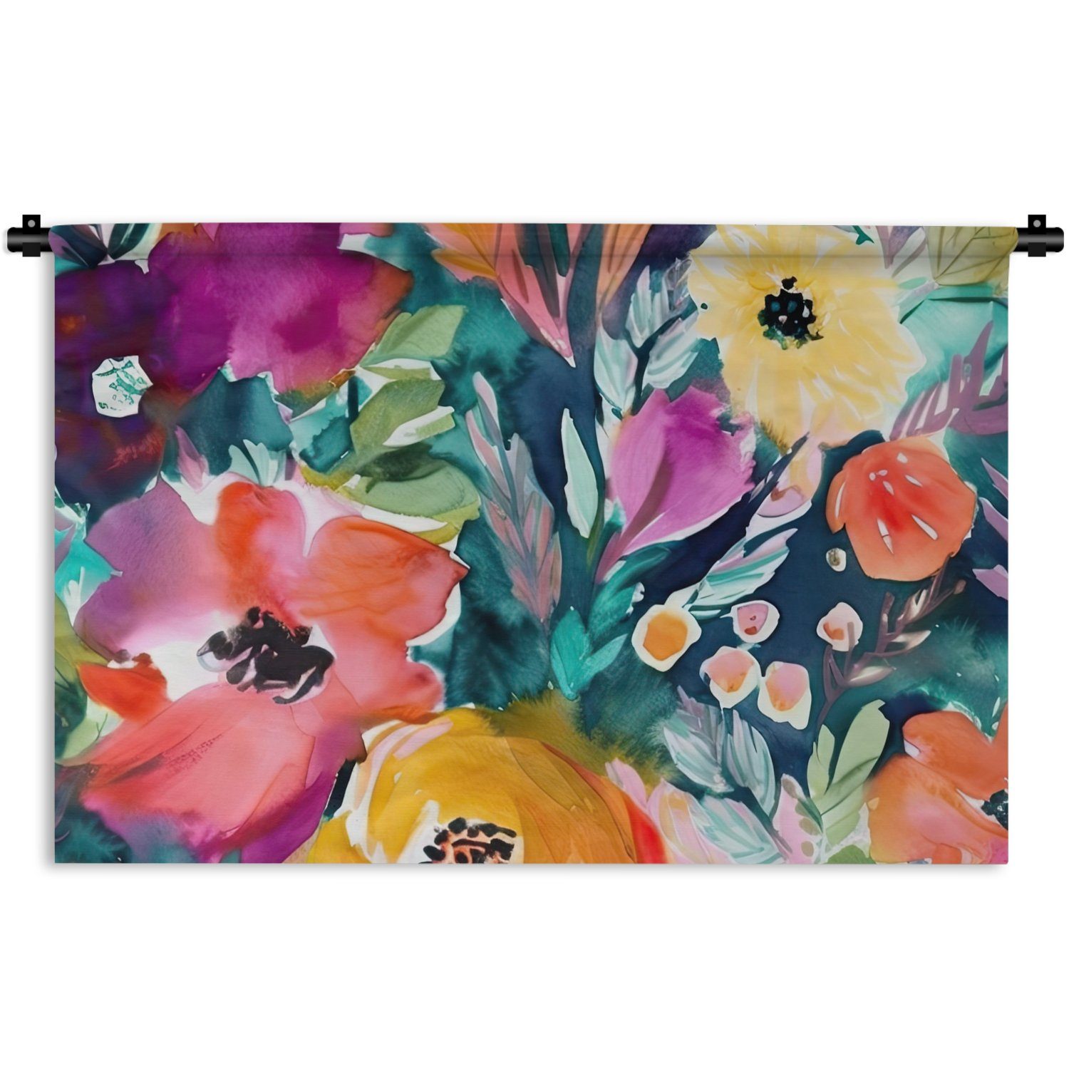 MuchoWow - Schlafzimmer, Wanddeko Kleid, Kunst Blumen Wandbehang, Natur, Kinderzimmer für - Ölfarbe Wohnzimmer, - Wanddekoobjekt