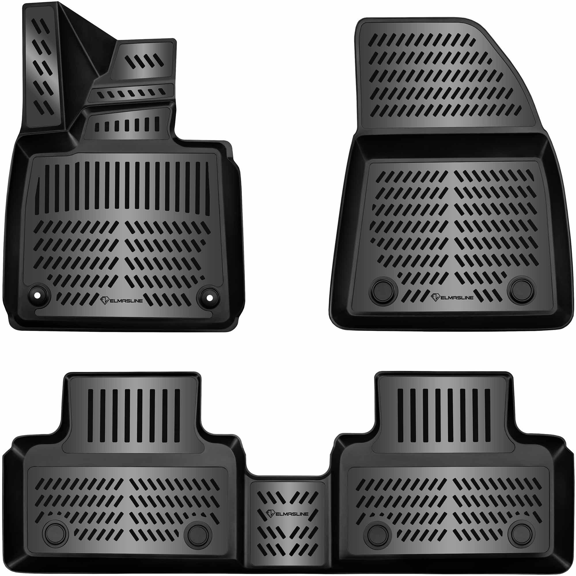 ELMASLINE Auto-Fußmatten für VOLVO EX30 2024-2026 [1. Gen] - 3D Gummimatten - Geruchlos, für Volvo EX30 - Extra hoher Rand für mehr Schutz, …