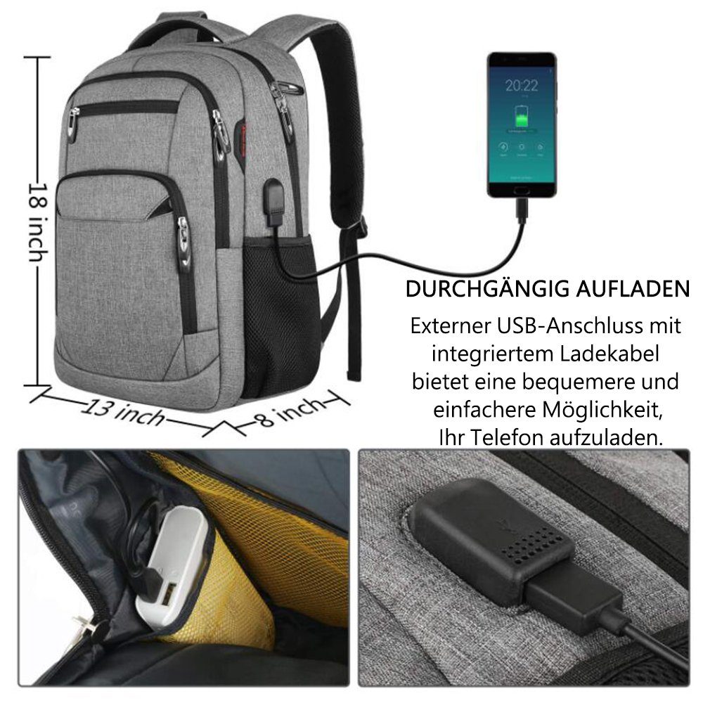 hellgrau Laptop Laptop Schulrucksack, Rucksack Schule Rucksack Rucksack für Daypacks GelldG