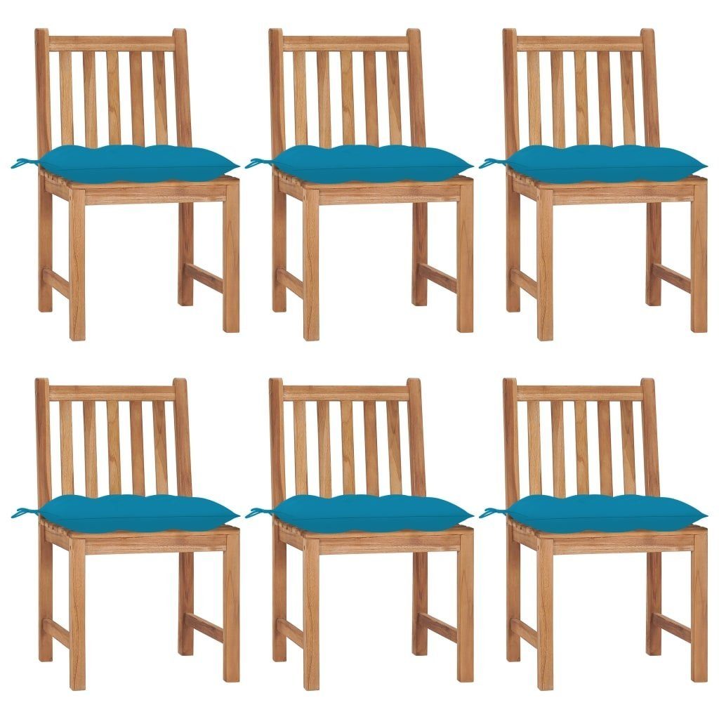 möbelando Gartenstuhl Beggerow-I (B/H/T: 50x90x53 cm), aus Teakholz in Blau | Stühle