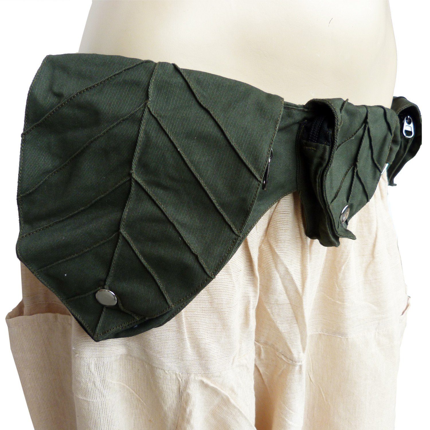 Grün Reißverschluss I verstellbar + 4 Blatt, SIMANDRA Bauchtasche Gürteltasche Druckknopf + Taschen Hüfttasche individuell mit