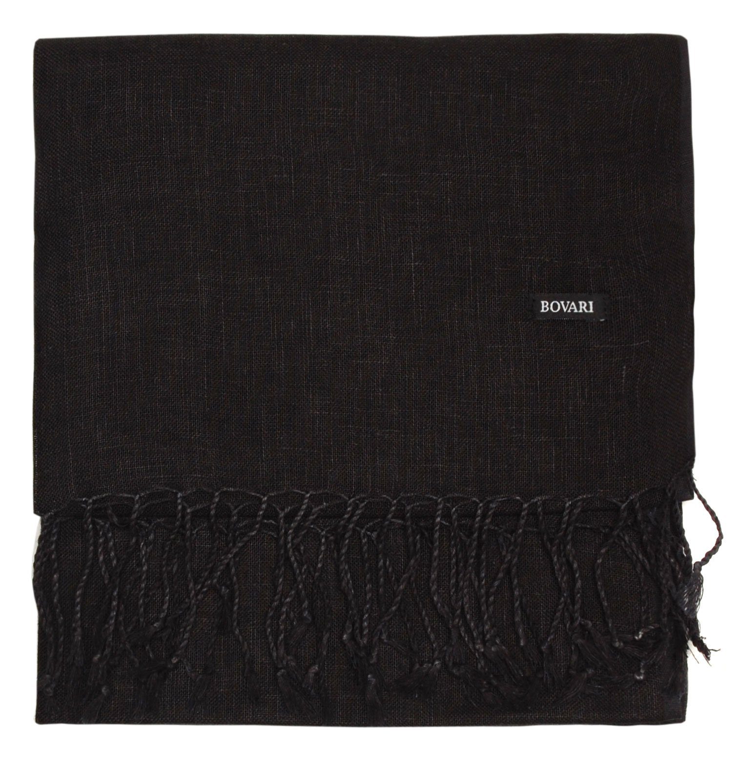 Bovari Schal Leinen Schal für Damen und Herren aus 100% Leinen, - leicht und atmungsaktiv – Sommerschal – Fransen-Schal