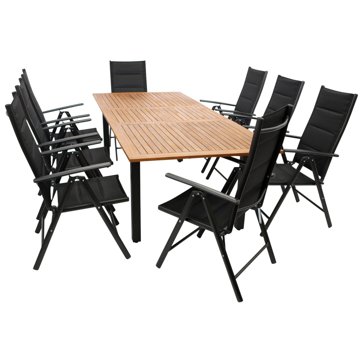DEGAMO Garten-Essgruppe SARONNO 9-teilig, 8x Klappsessel, günstig online kaufen