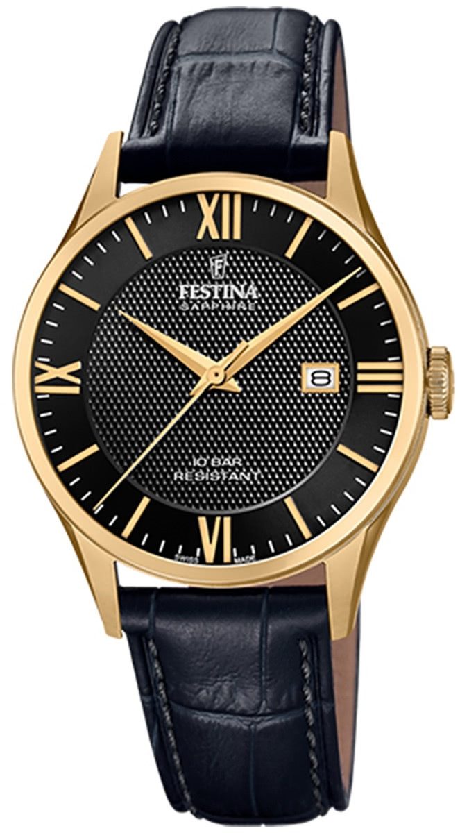 Quarzuhr Festina Herren Uhr F20010/4 Leder