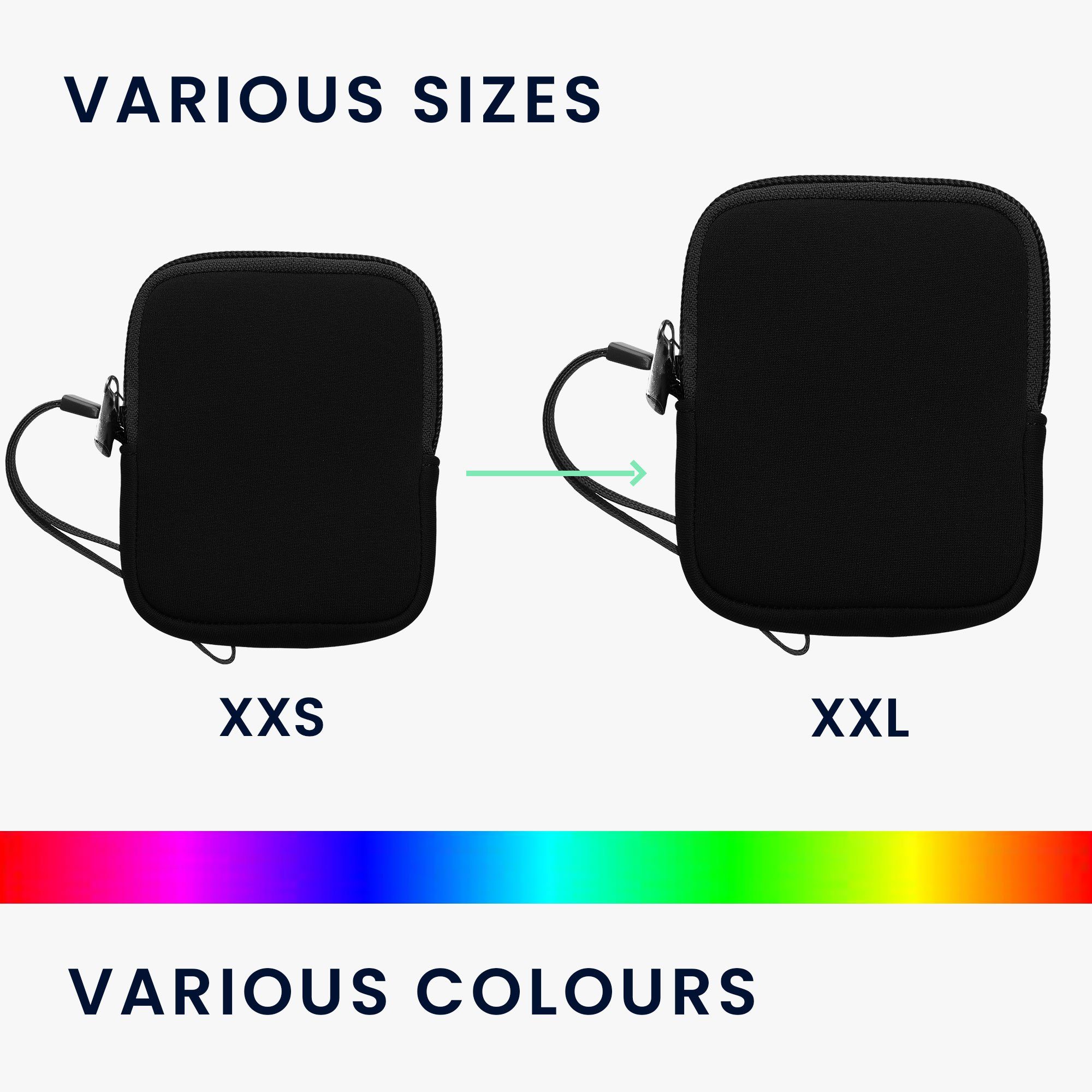 kwmobile Handytasche Handytasche für Smartphones XXS - 3 / 3,5" - Handy Hülle (1-tlg), Neopren Handy Tasche 10 x 8 x 2 cm Innenmaße