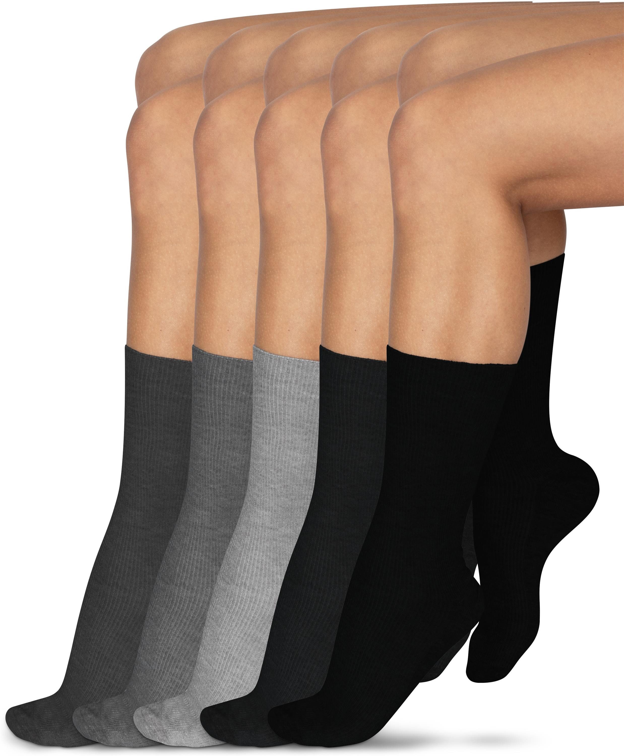 normani Diabetikersocken 10 Paar Gesundheitssocken mit hohem Baumwollanteil (10 Paar) ohne einschneidendes Bündchen – Bild 5 von 5