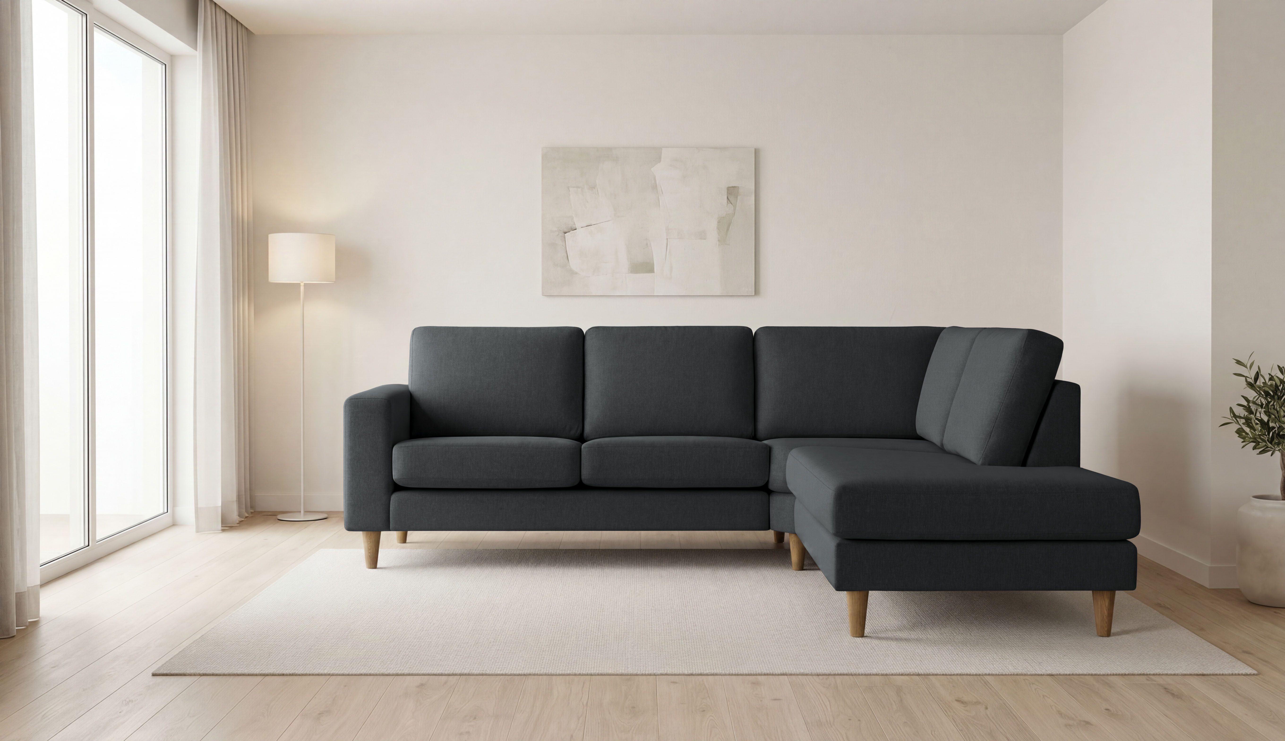 OTTO home Ecksofa Tvinno, im skandinavischen Stil, L-Form, mit Massivholzfüßen, Breite 230 cm