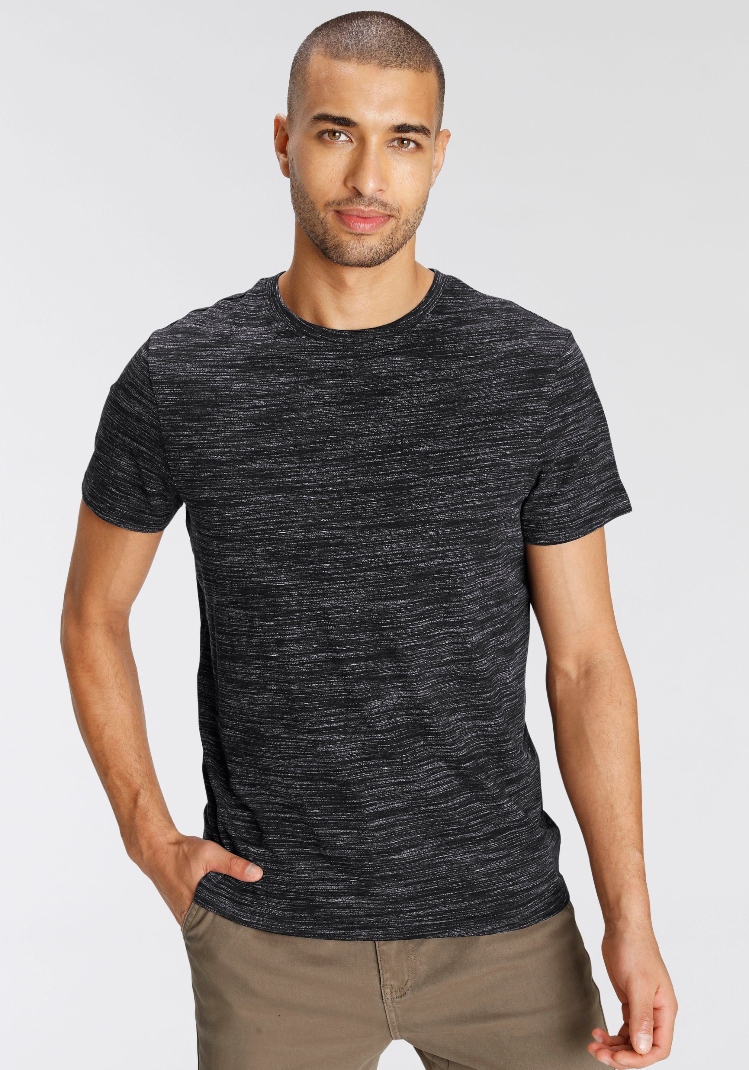 AJC T-Shirt Kurzarm, Regular Fit, meliert, Rundhalsausschnitt günstig online kaufen