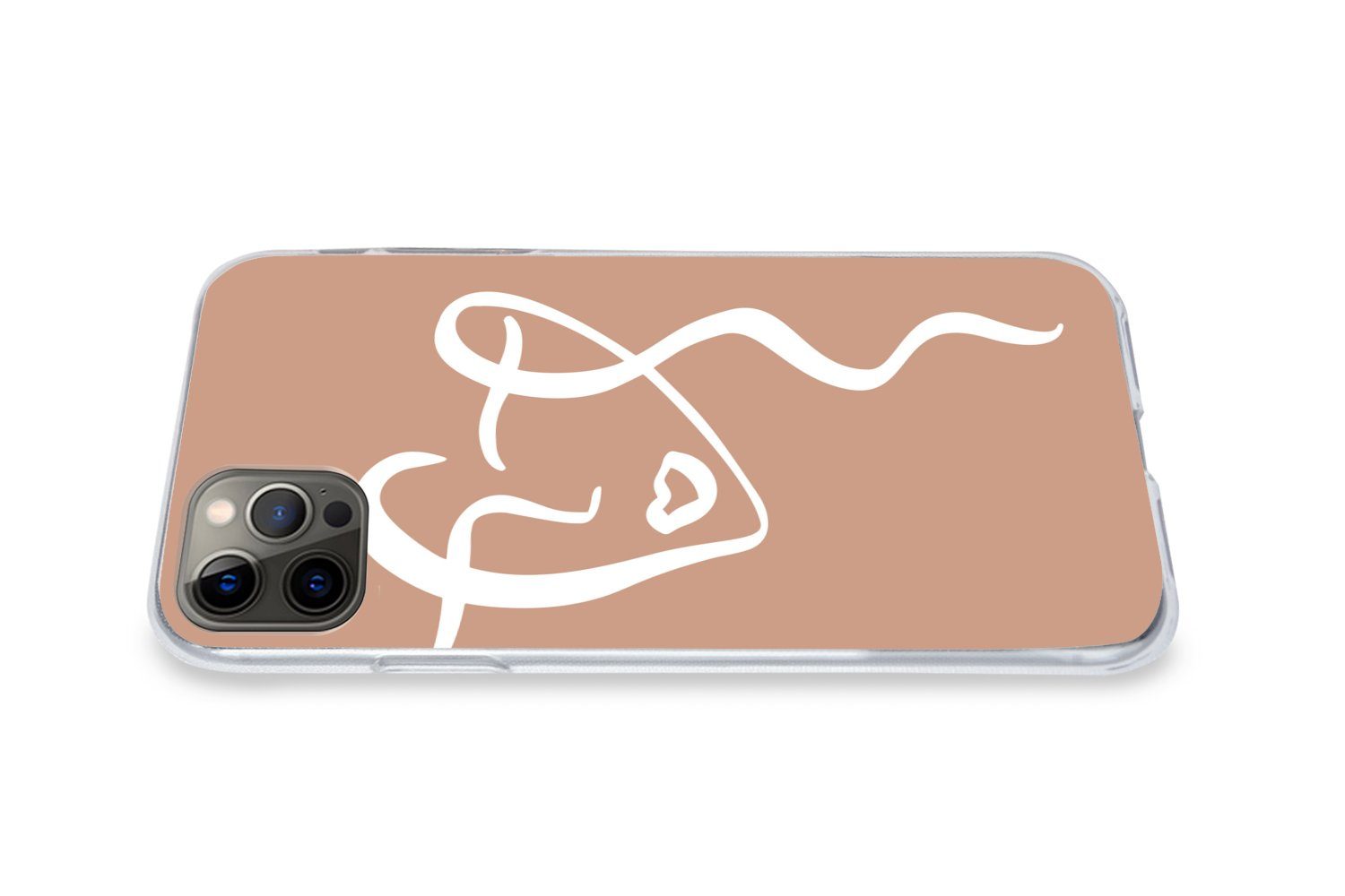 MuchoWow Handyhülle für Apple iPhone 12 Pro Max Frau - Gesicht - Abstrakt, Smartphone-Bumper, Print, Handy Schutzhülle Dünn