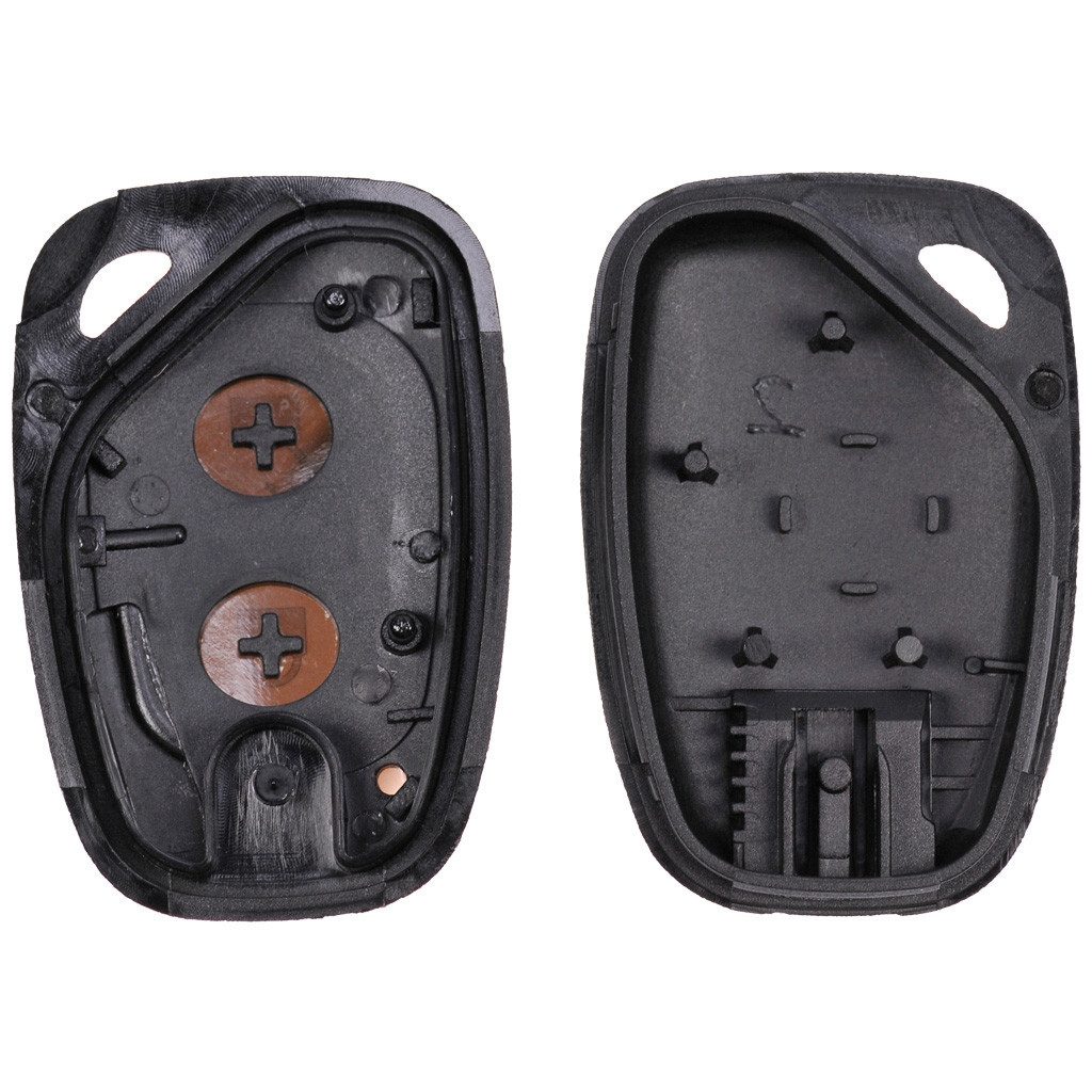 mt-key Auto Schlüssel Ersatz Gehäuse 2 Tasten + 1x VARTA CR1220 Knopfzelle, CR1220 (3 V), für Renault Kangoo Trafic Opel Movano Vivaro Funk Fernbedienung