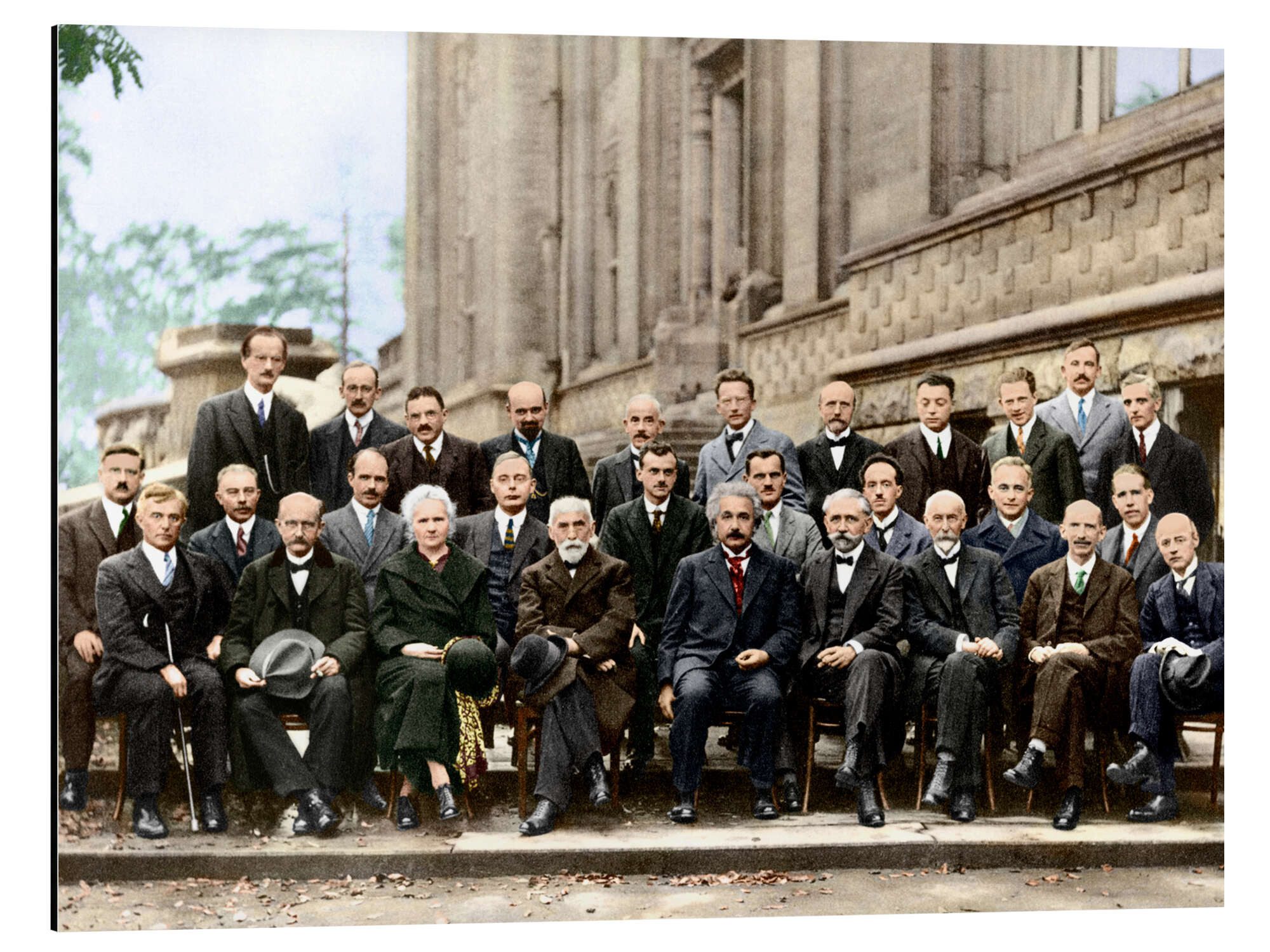 Posterlounge Wandbild Fünfte Solvay-Konferenz, 1927 (koloriert), Science Source, erhältlich als Poster, Leinwandbild, Wandsticker oder Acrylglasbild