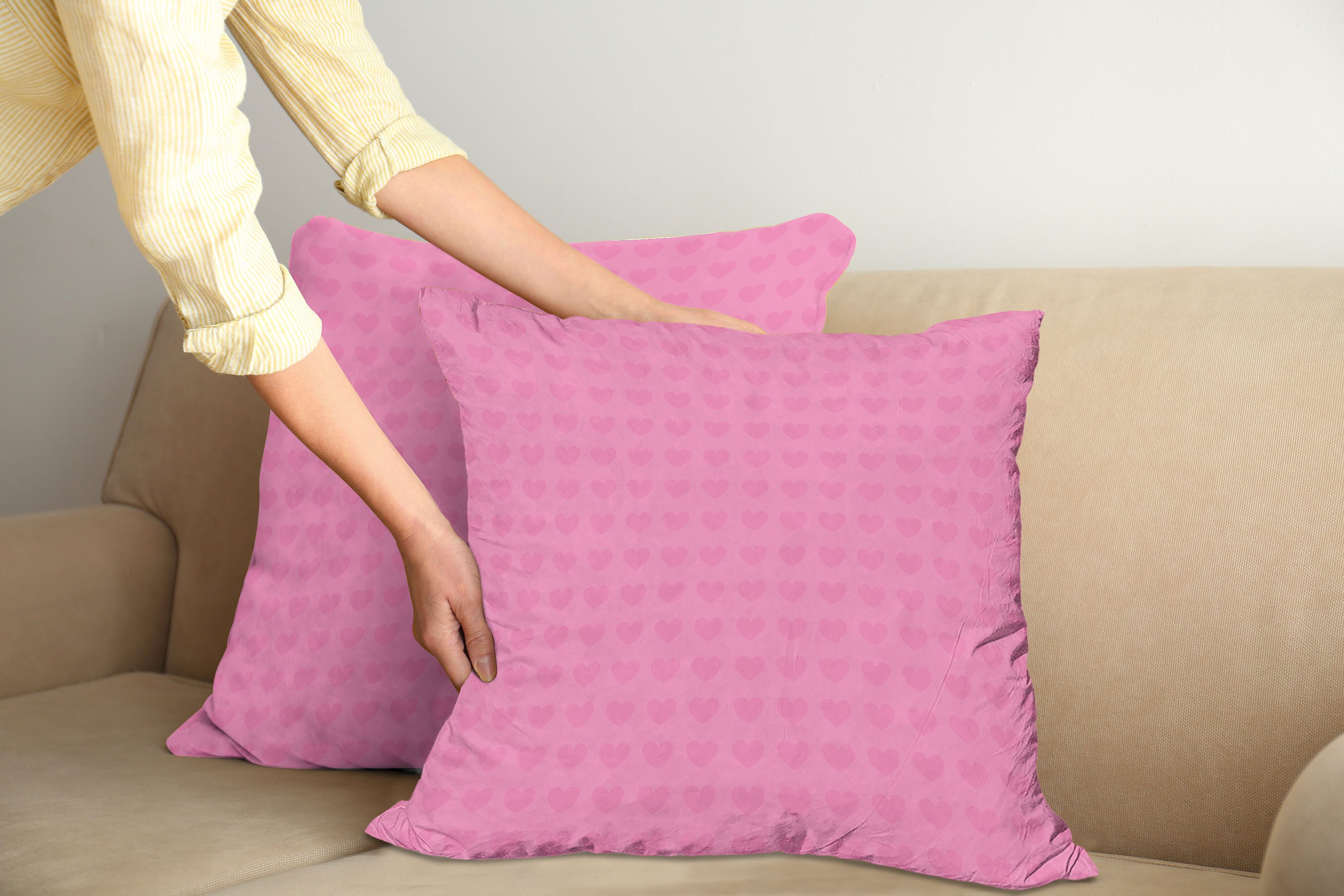 Abakuhaus Kissenbezüge Modern Accent Doppelseitiger Digitaldruck, (2 Stück), Rosa Kleines Herz Formen Liebe