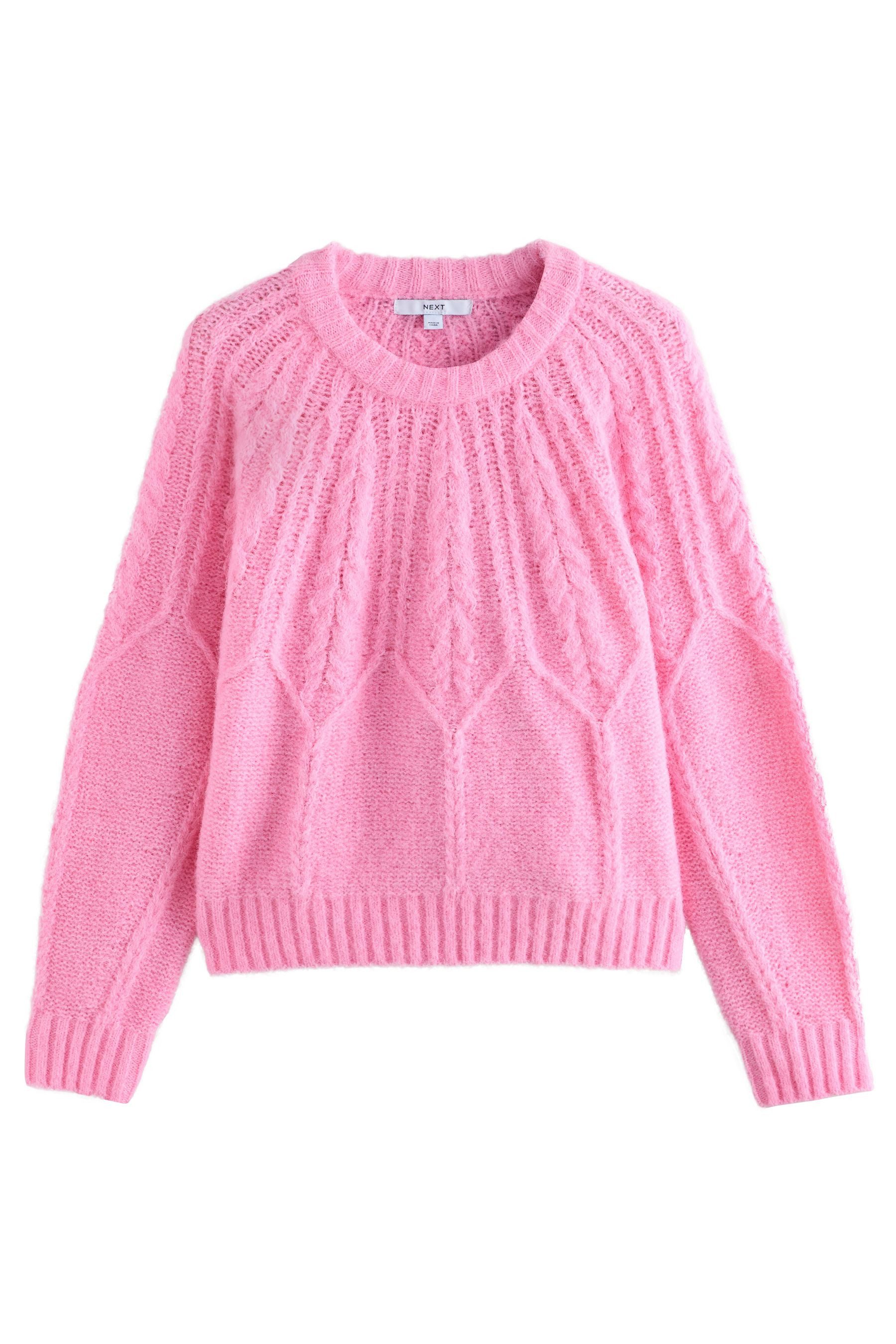 Next Rundhalspullover Pullover mit Zopfstrickmuster, Rundhalsausschnitt (1- günstig online kaufen