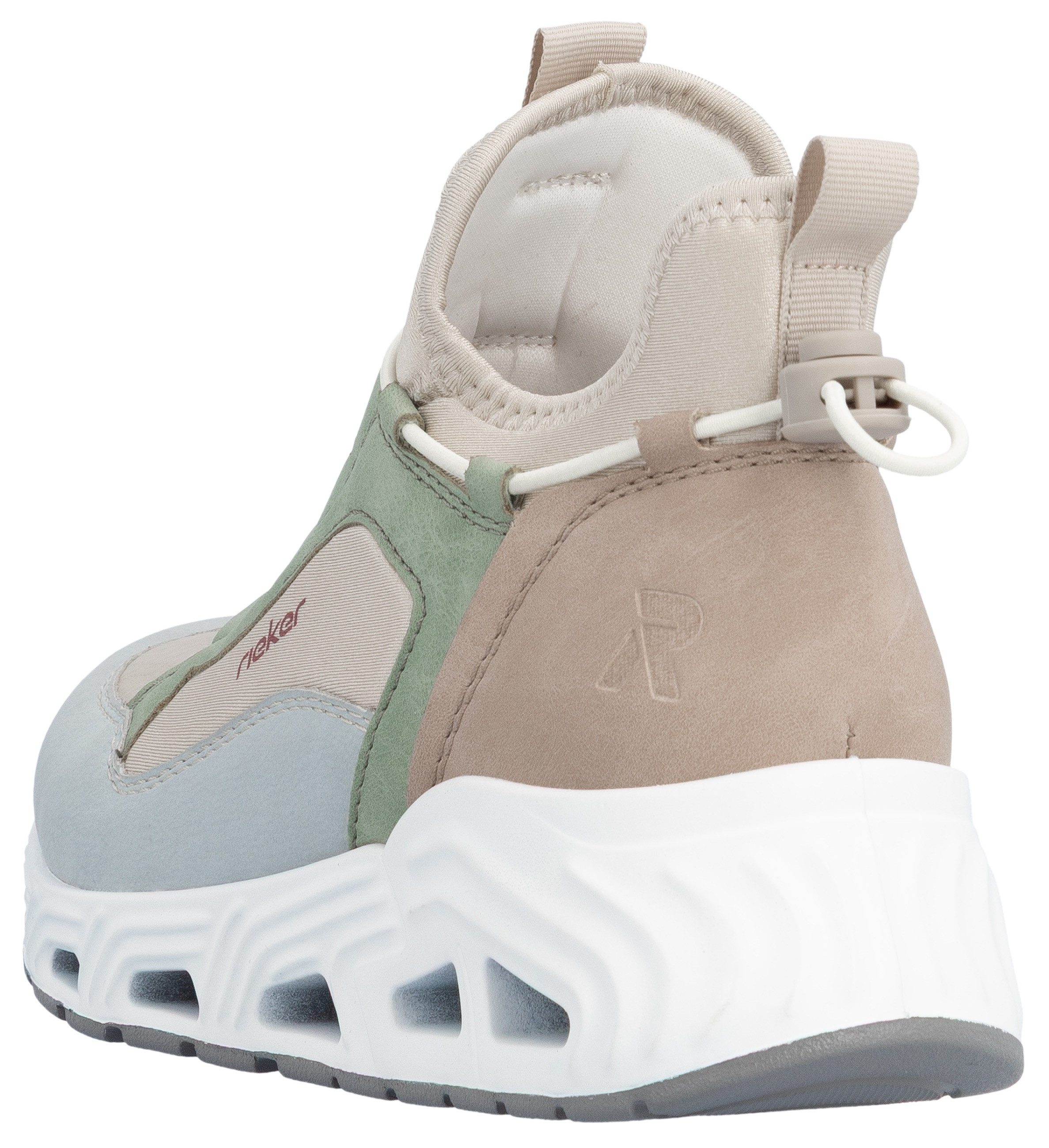 RIEKER Sport Slip-On Sneaker High Top Sneaker, Schlupfschuh mit Schnellverschluss hinten