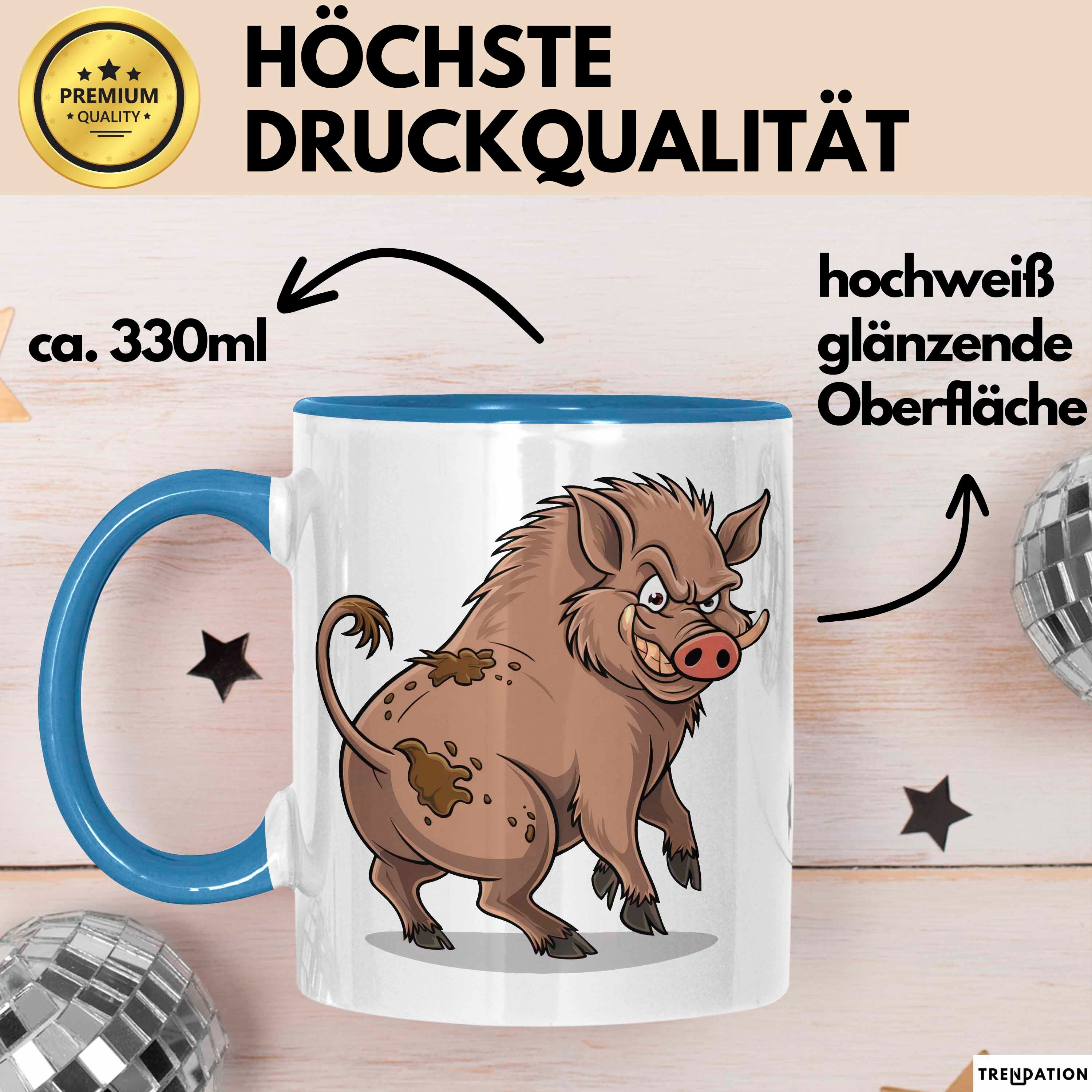 Trendation Tasse Wildschweinjagd Tasse Geschenk für Schwarzwildjäger Spruch