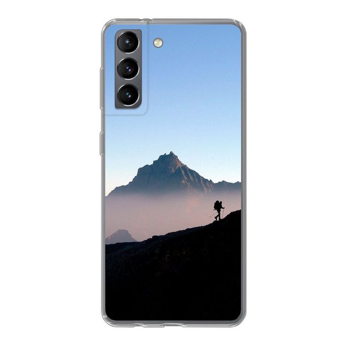 MuchoWow Handyhülle Alpen - Bergsteiger - Berg Phone Case Handyhülle Samsung Galaxy S21 Silikon Schutzhülle