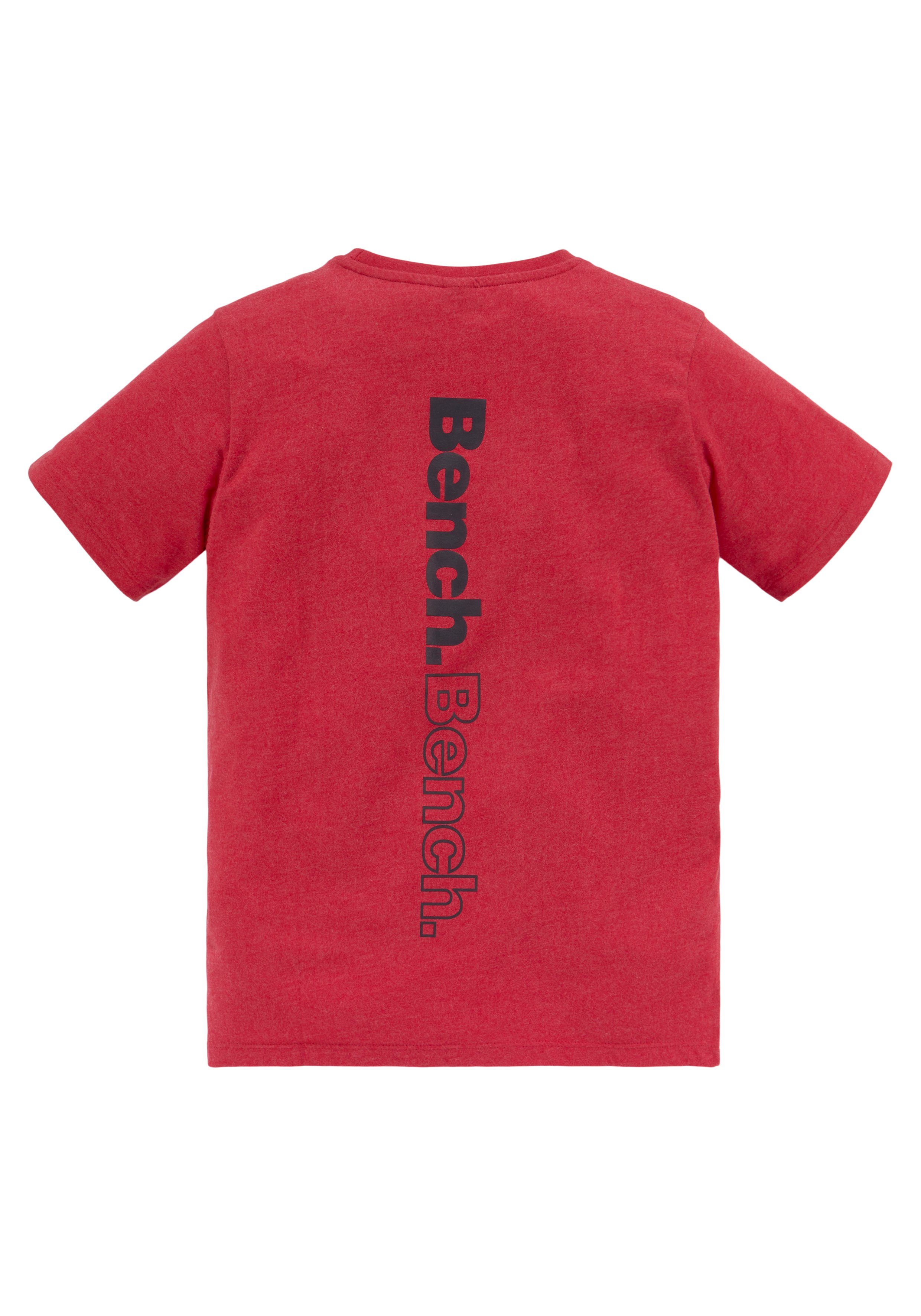 Basic in melierter Qualität mit Rückendruck und Bench. T-Shirt