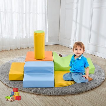 EXTSUD Konstruktions-Spielset 6 TLG-Riesenblöcke zum Spielen und Klettern: große Steine für Kinder., Kindertreppen und Rutschen - Spielzeug zum Klettern und Krabbeln.