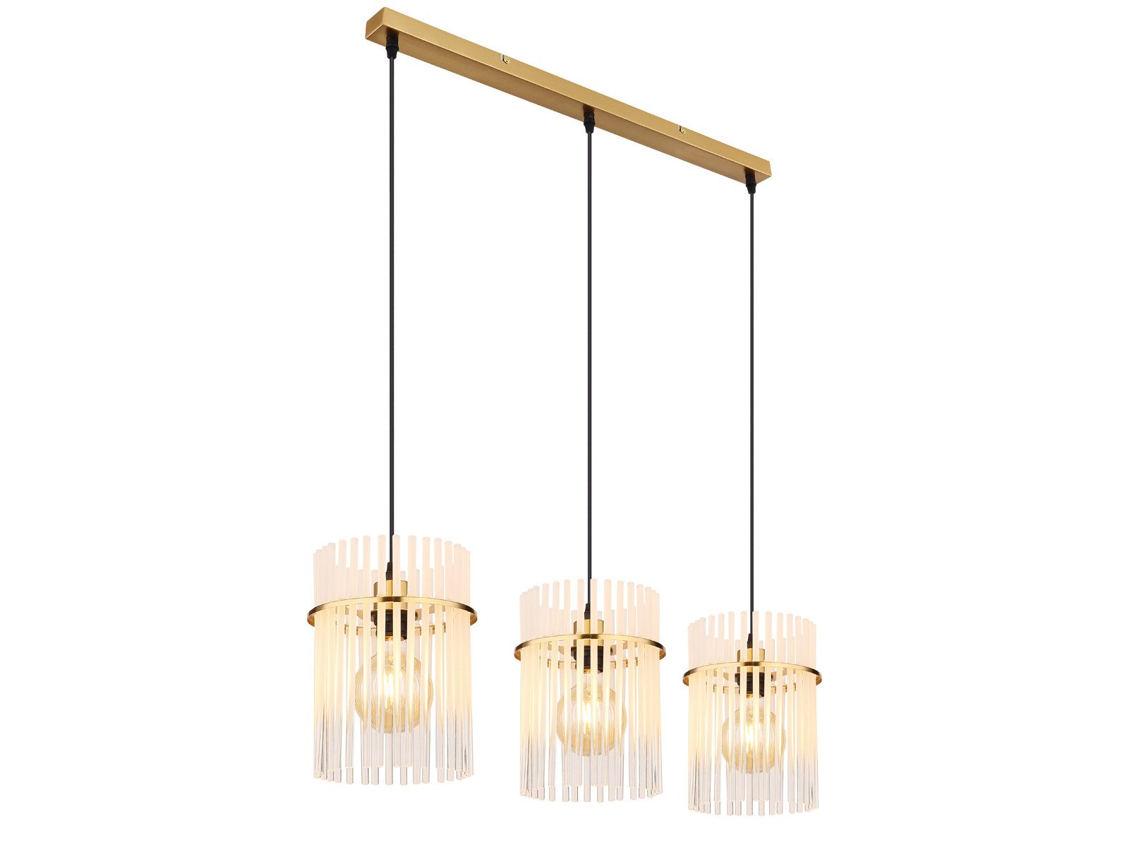 GLOBO LIGHTING LED Pendelleuchte, Dimmfunktion, LED wechselbar, warmweiß, Ausgefallene für Esstisch-lampe hängend Lampenschirm Glas Gold, B:80cm