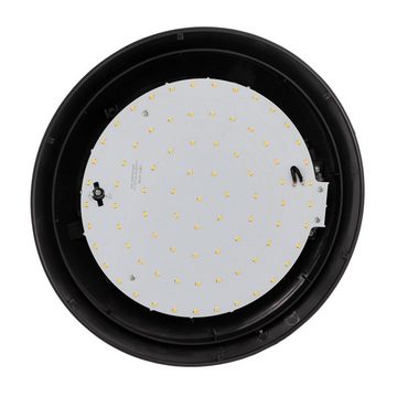 Lindby LED Außen-Deckenleuchte Naira, LED-Leuchtmittel fest verbaut, warmweiß, Modern, Polycarbonat, ABS, dunkelgrau (RAL 7024), weiß, 1 flammig