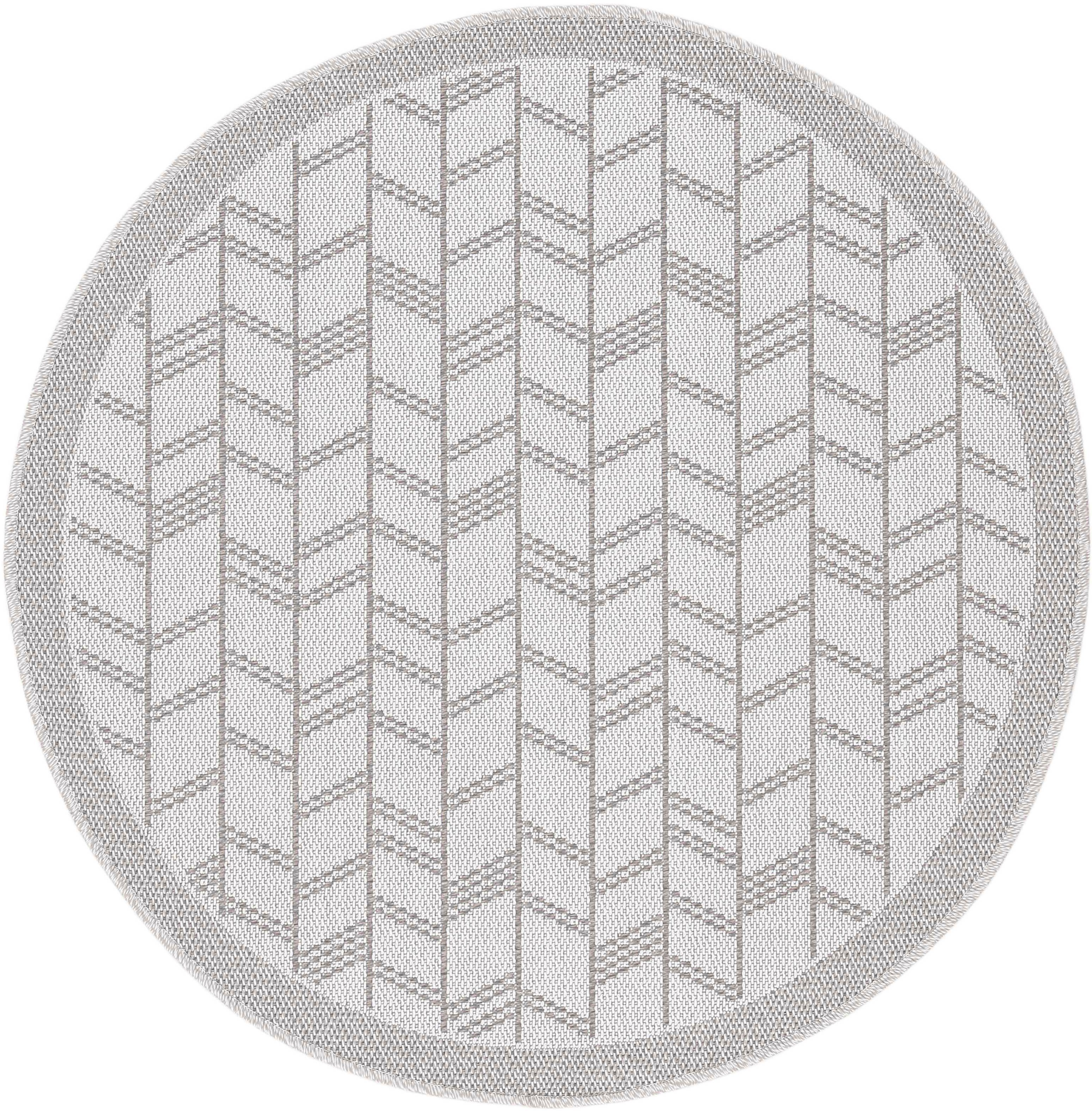 Teppich Boho 102, carpetfine, rund, Höhe: 4 mm, robustes Flachgewebe, Sisal Optik, für Außenbereich | Kurzflor-Teppiche