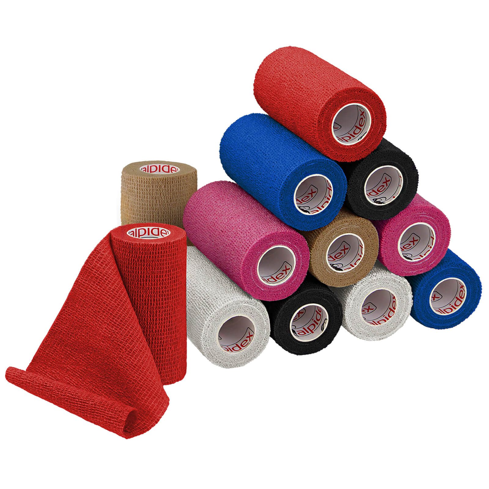 ALPIDEX Bandage 12 Rollen Haftbandage 10 cm x 4.5 m selbstklebender Verband