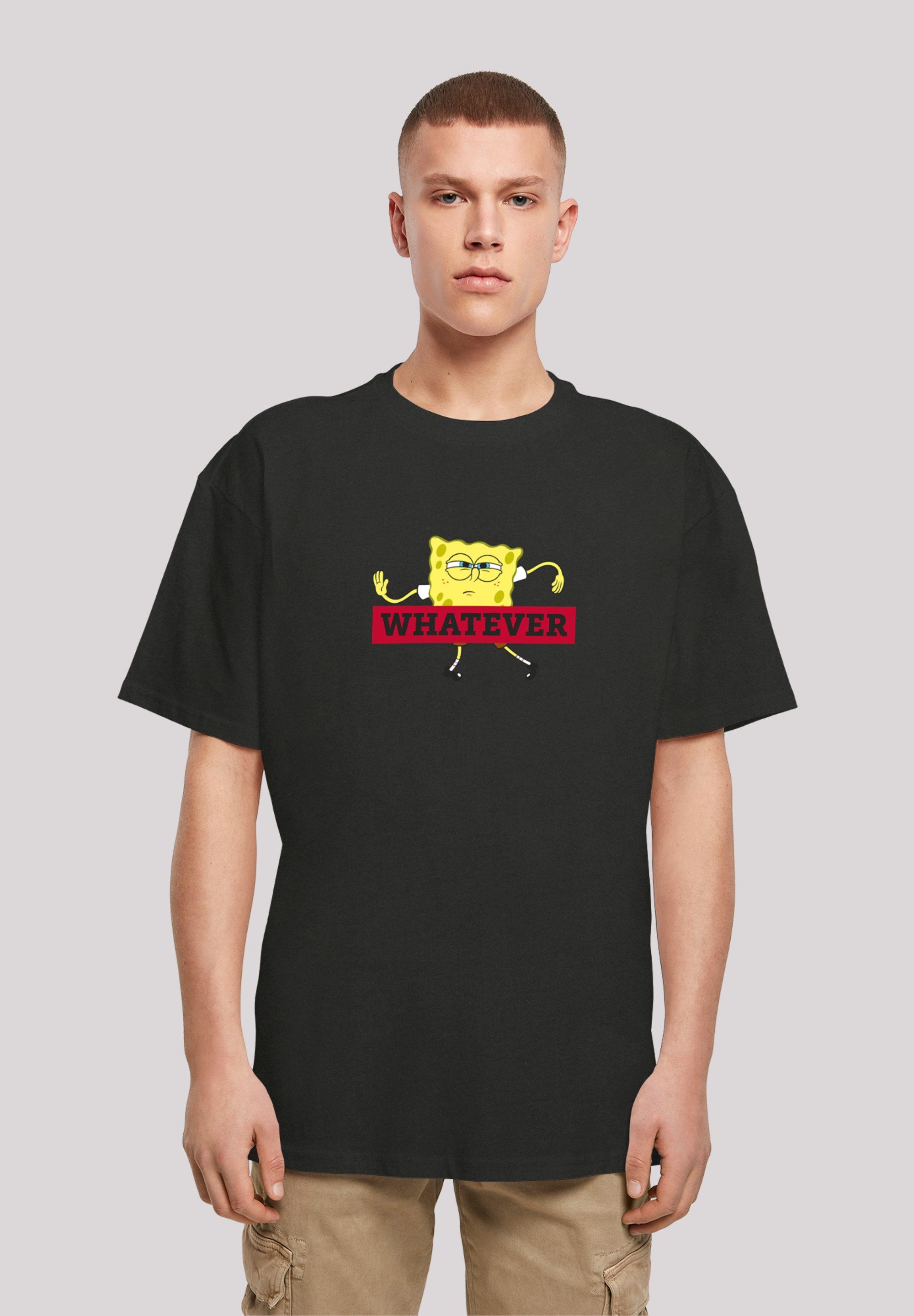 Schwammkopf Print F4NT4STIC Spongebob WHATEVER T-Shirt schwarz