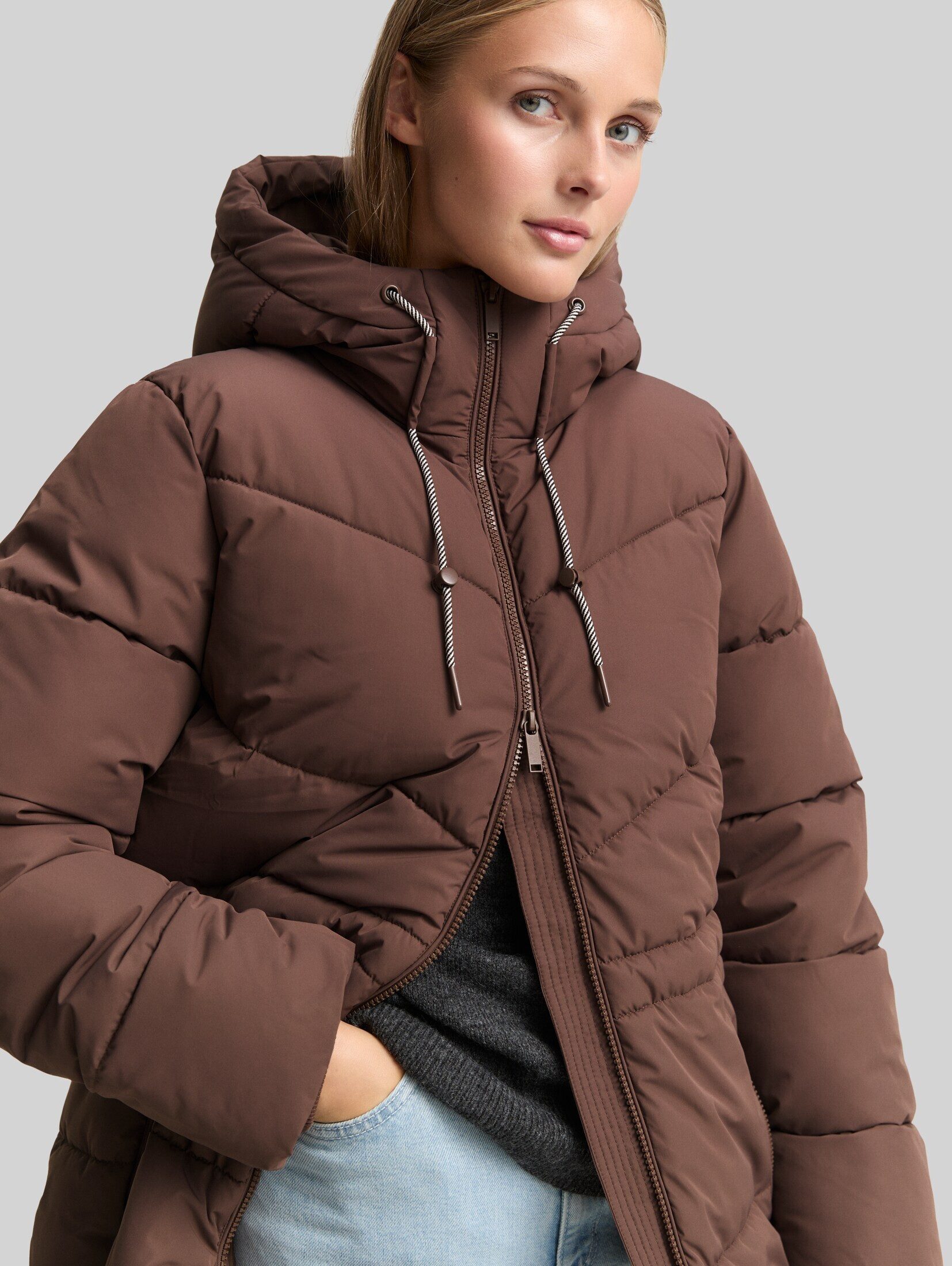 TOM TAILOR Denim Steppmantel Jacken Puffer-Mantel mit Kapuze – Bild 4 von 5