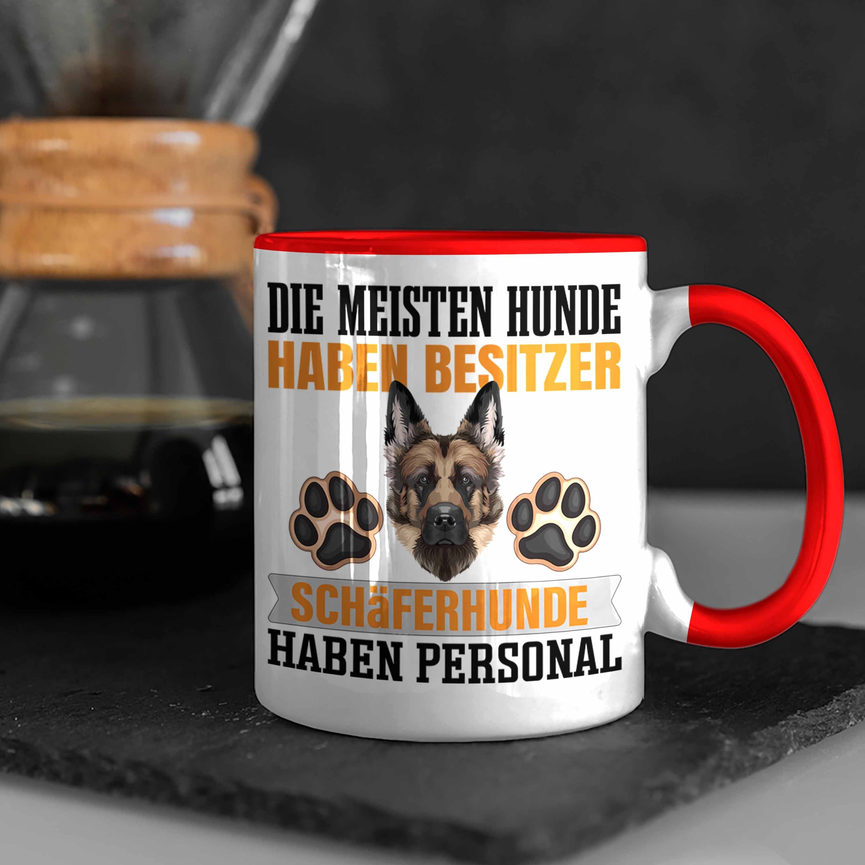 Schäferhund Rot Tasse Besitzer Besit Spruch Tasse Trendation Geschenkidee Lustiger Geschenk