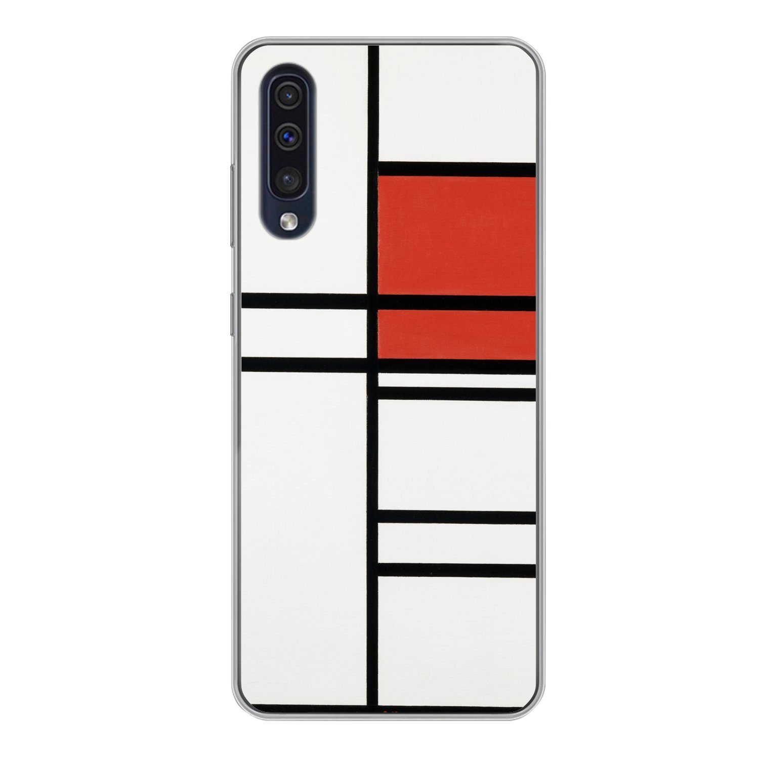 MuchoWow Handyhülle Komposition mit Rot und Weiß - Piet Mondrian, Handyhülle Samsung Galaxy A50, Smartphone-Bumper, Print, Handy
