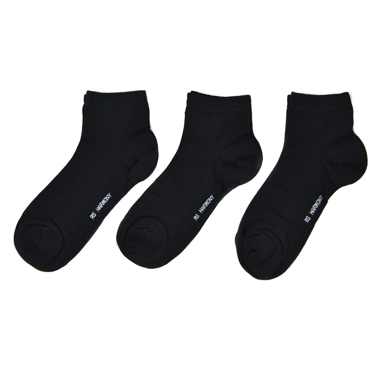 Riese Kurzsocken HARMONY KURZSTRUMPF „SCHWARZ“ für Teenager und Damen (Packung, 3er Pack)