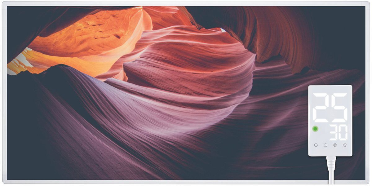 Heidenfeld Infrarotheizung HF-HP105 Grand Canyon Elektroheizung mit Thermostat, 300 - 1000 W, Infrarotheizung, Infrarot Wand Bild, Heizkörper, Infrarot Heizung