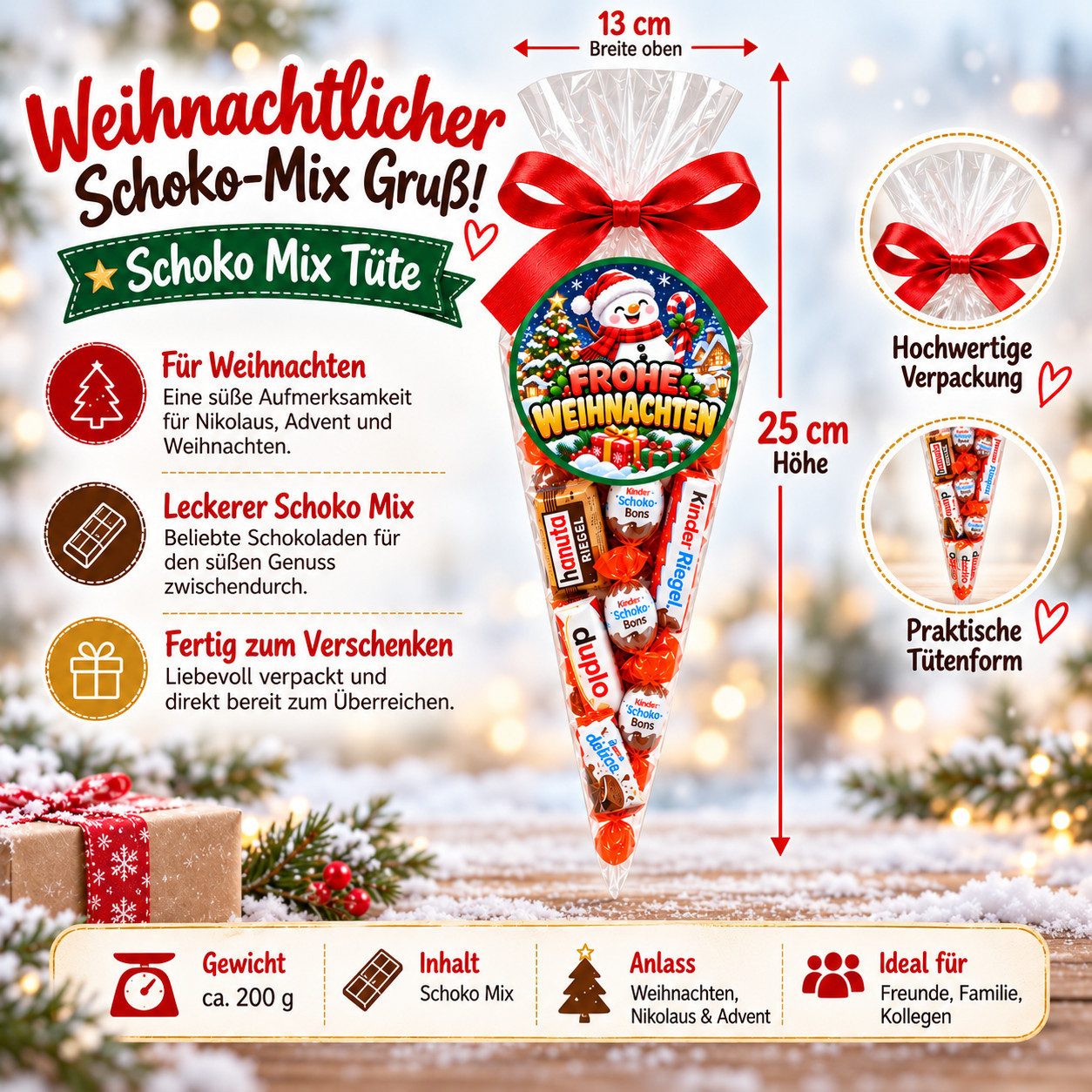 Candy & Bar Lebensmittel-Geschenkset Schokolade Mix Tüte – Fertiges Geschenk für viele Anlässe