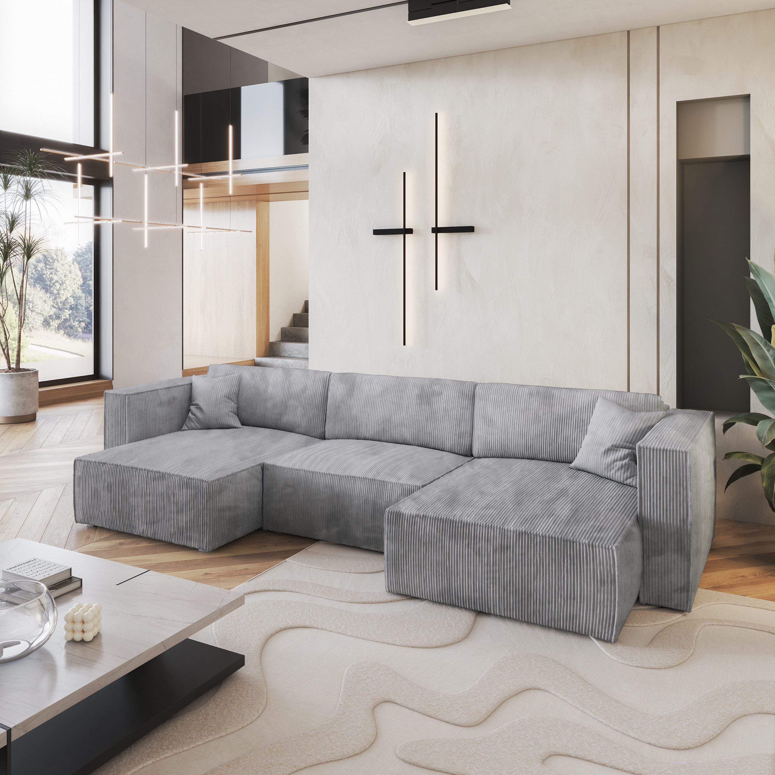 Masseno Ecksofa SARMO mit Schlaffunktion U-Form, günstig online kaufen