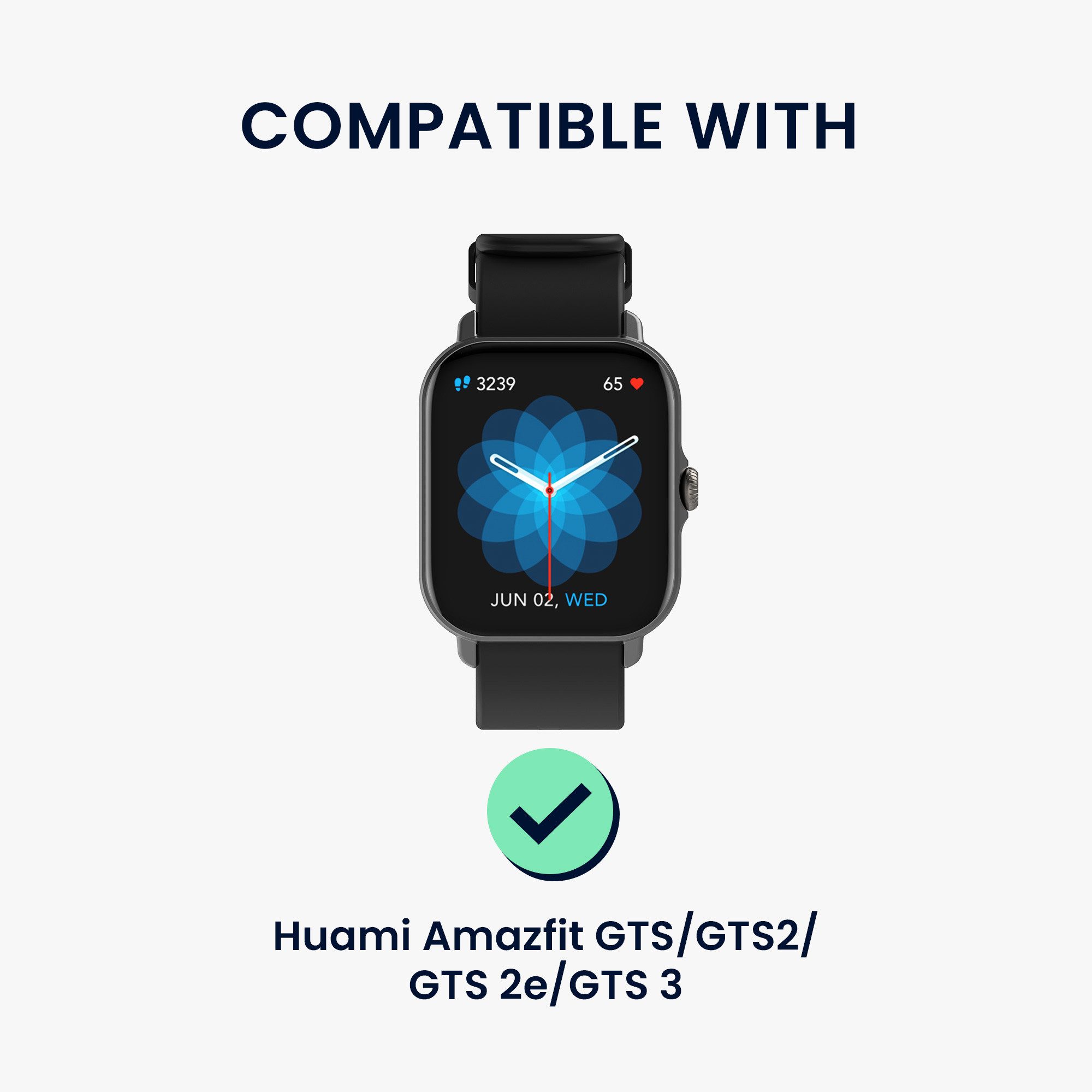 kwmobile Ersatzarmband für Huami Amazfit GTS / GTS 2 / GTS 2e / GTS 3 Armband Fitnessband, 1-tlg., Fitnesstracker Silikon Band mit Magnetverschluss