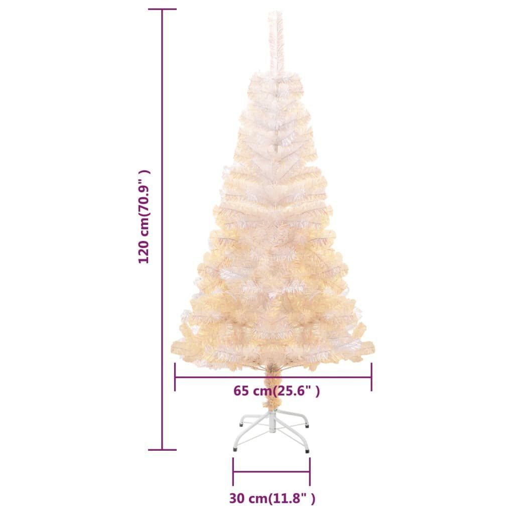 cm Spitzen Weihnachtsbaum 120 Schillernde furnicato Weiß PVC Künstlicher