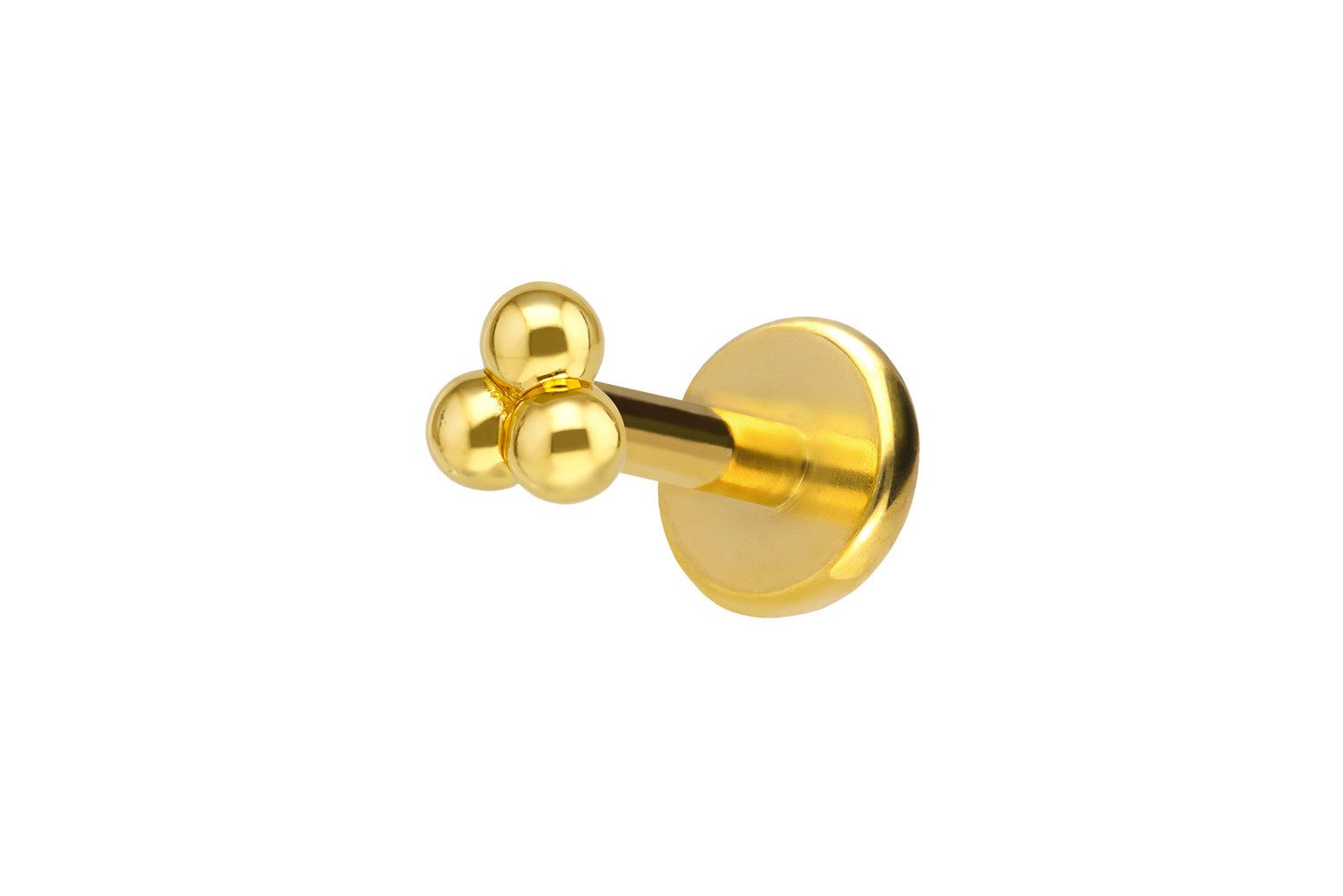 PIERCINGLINE Piercing-Set Titan Labret mit Innengewinde + 925er Silber Aufsatz 3 KUGELN (Labrets, 1-tlg)