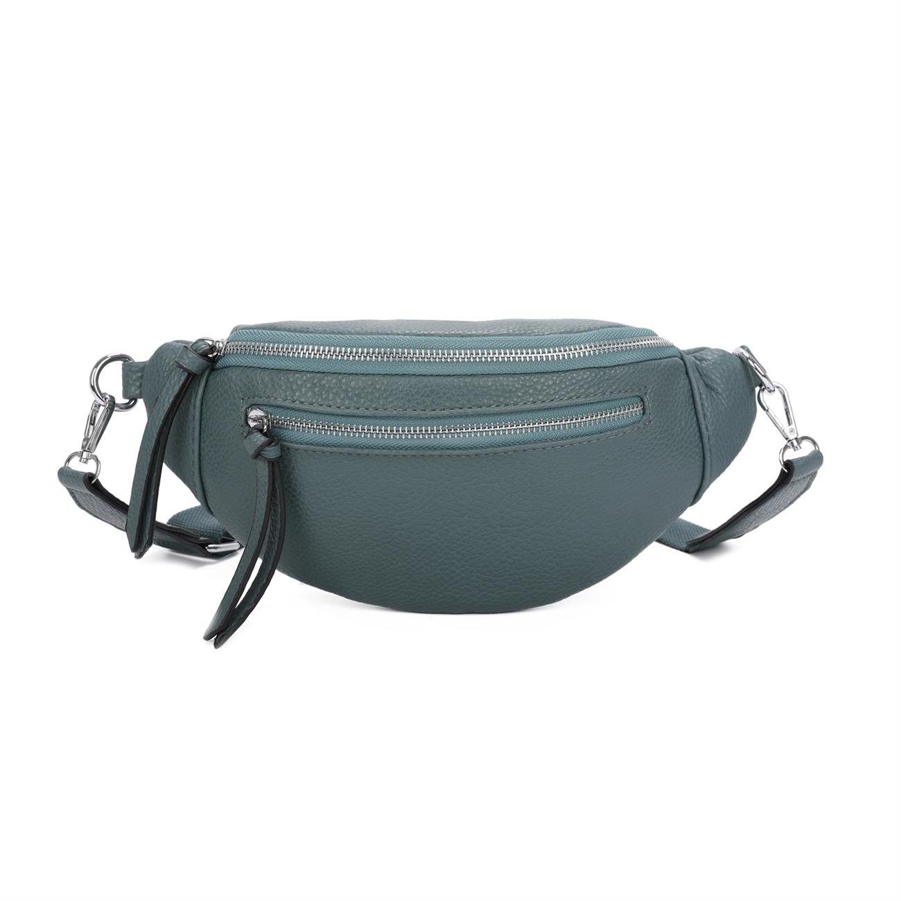 ITALYSHOP24 Bauchtasche Damen CrossBody Bag Gürteltasche Hüfttasche Leder, Schultertasche, CrossOver, Umhängetasche, Handytasche