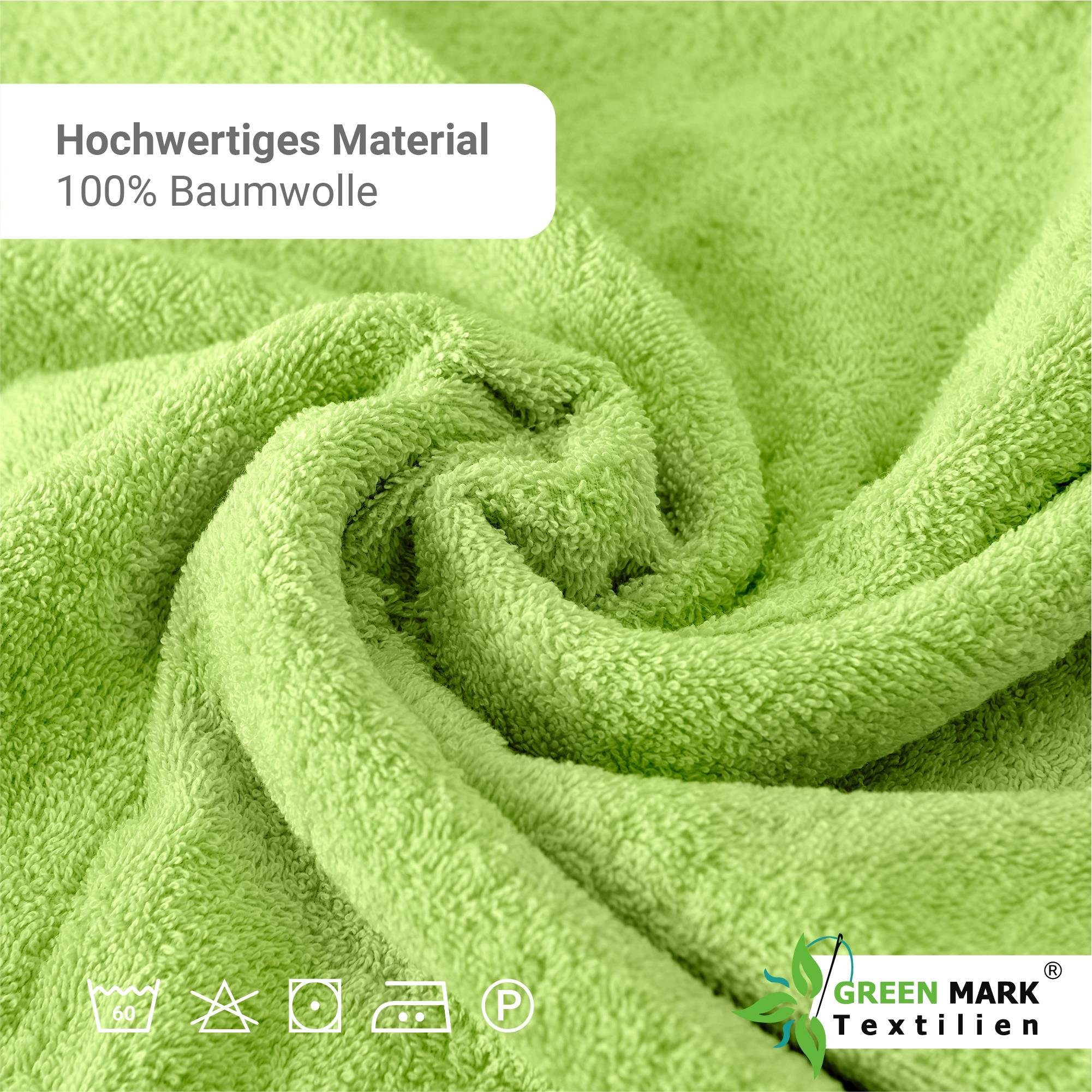 2X Handtuch NatureMark Set, grün Frottier 2X Set (8-tlg), 4X Handtuch 100% Gästetücher, Baumwolle, Duschtücher, Handtücher, 8er Apfel