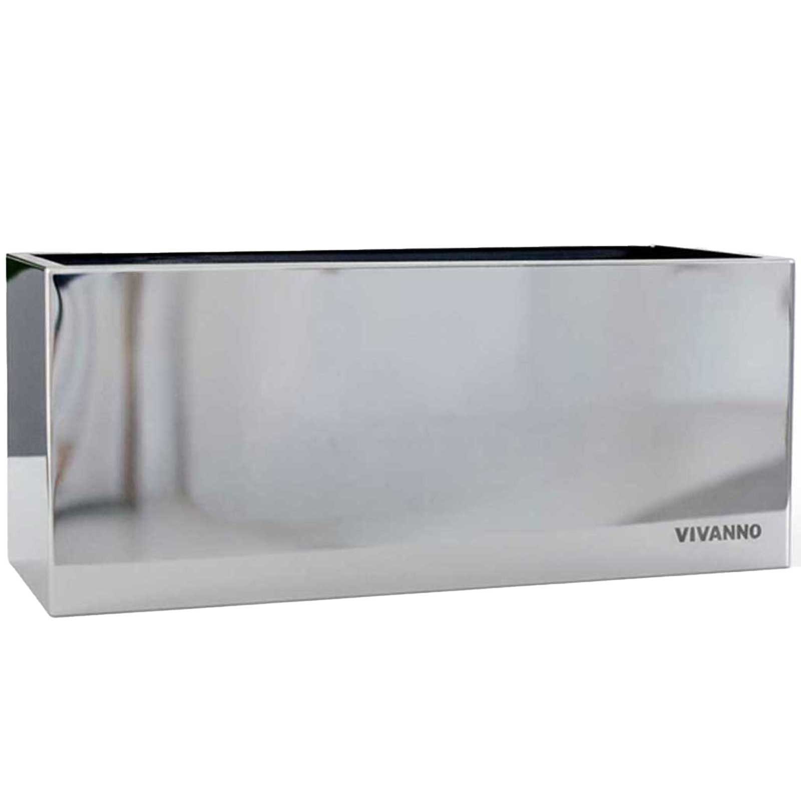 VIVANNO Balkonkasten Edelstahl ACENTO VERTICO Kasten - Silber Poliert (1 St), 40x17x17 cm. € 73,40, (€ 73,40 pro 1 Stk).