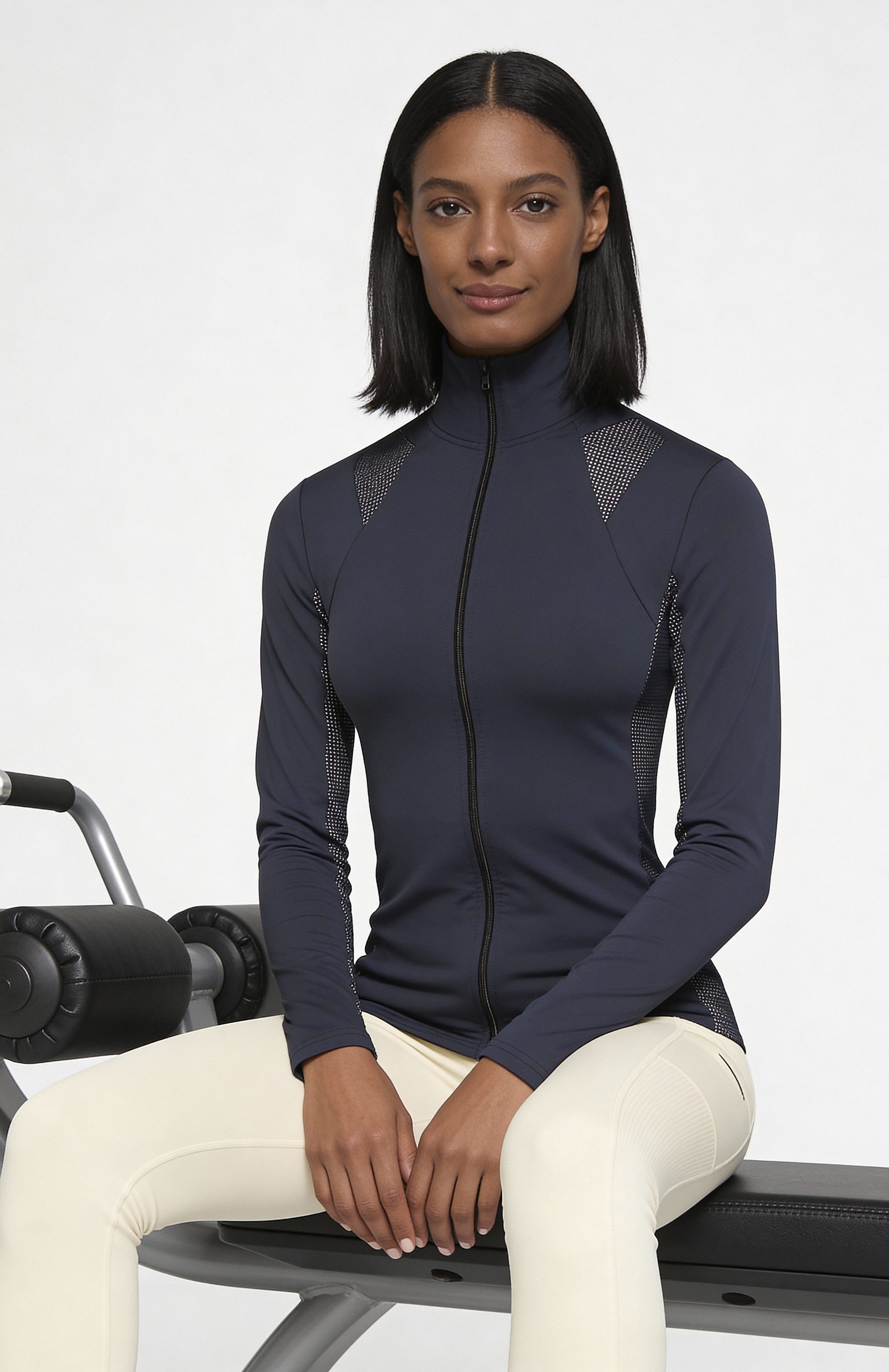 Bas Bleu Laufjacke mit Stehkragen und Reißverschluss, Sportjacke Fitness