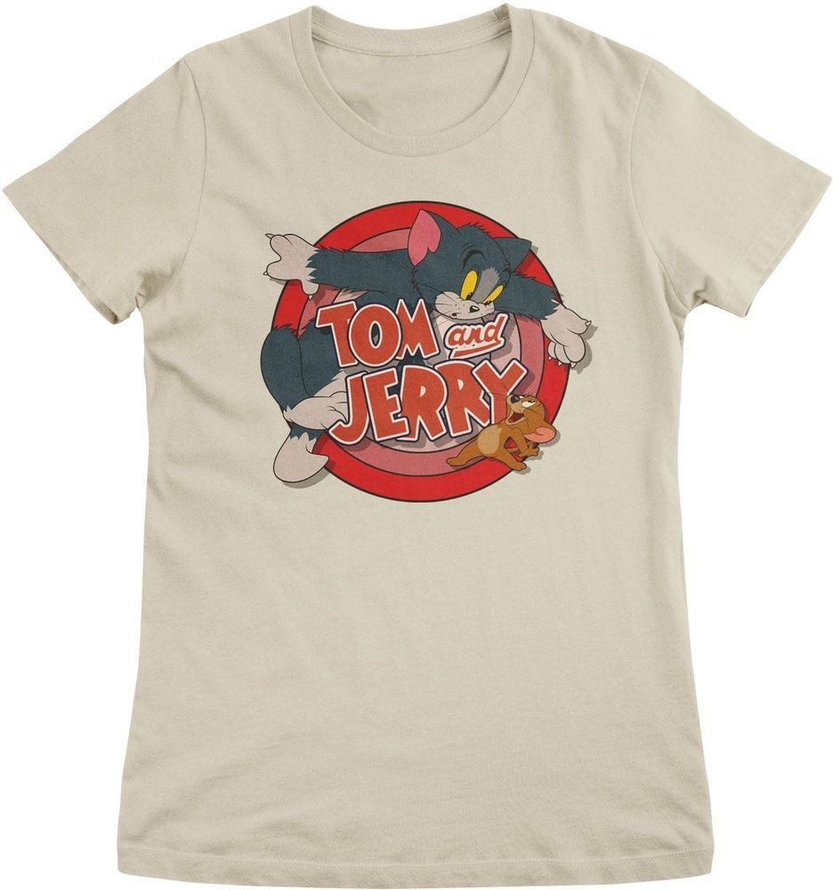 Tom & Jerry T-Shirt Tom & Jerry - Retro Logo Girly Tee