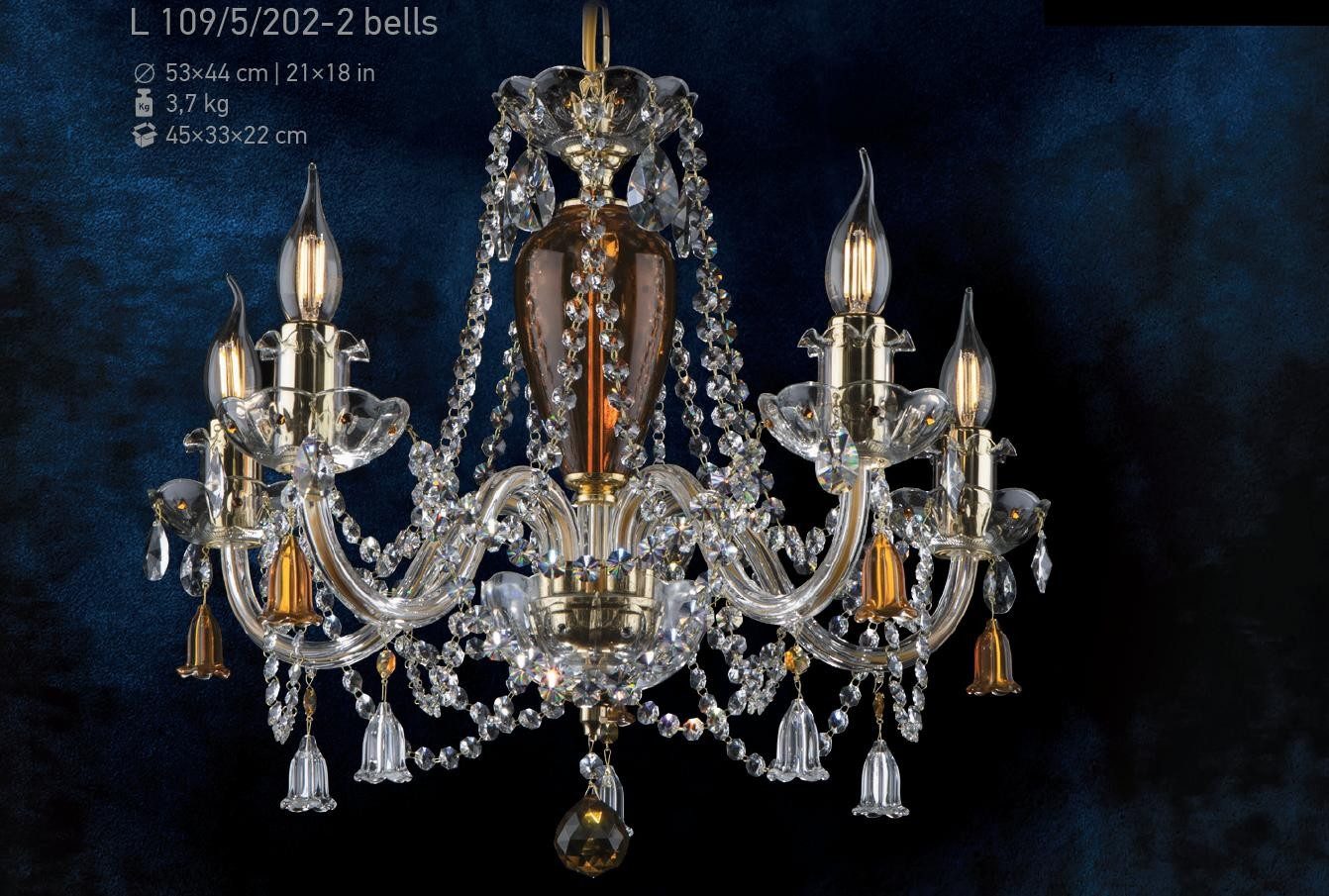 JVmoebel Kronleuchter Kristall-Hängeleuchte im Bohemia-Stil mit eleganten Akzenten, Warmweiß, Made in Europa