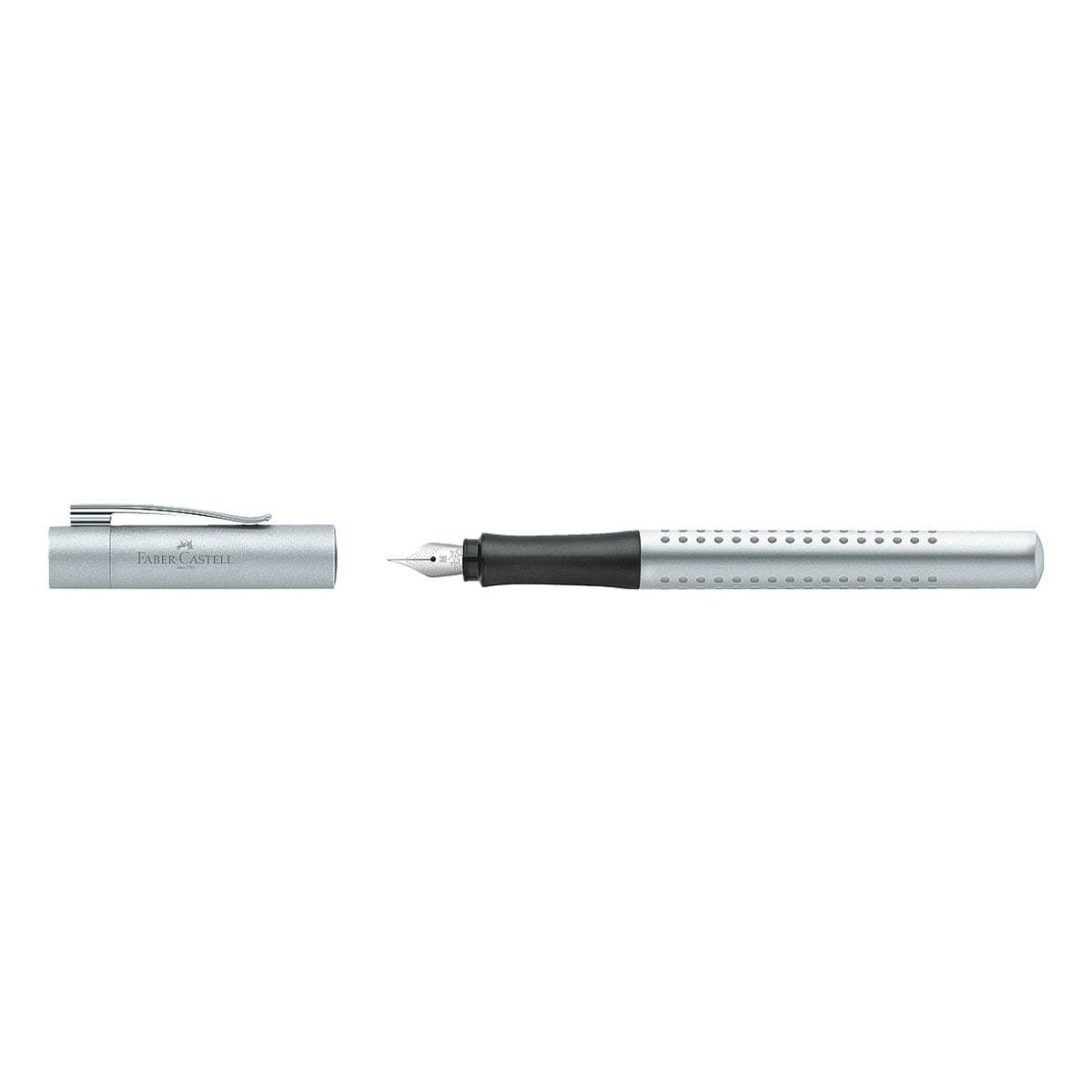 Faber-Castell Füllhalter Grip 2011 M, für Rechts- und Linkshänder geeignet silber