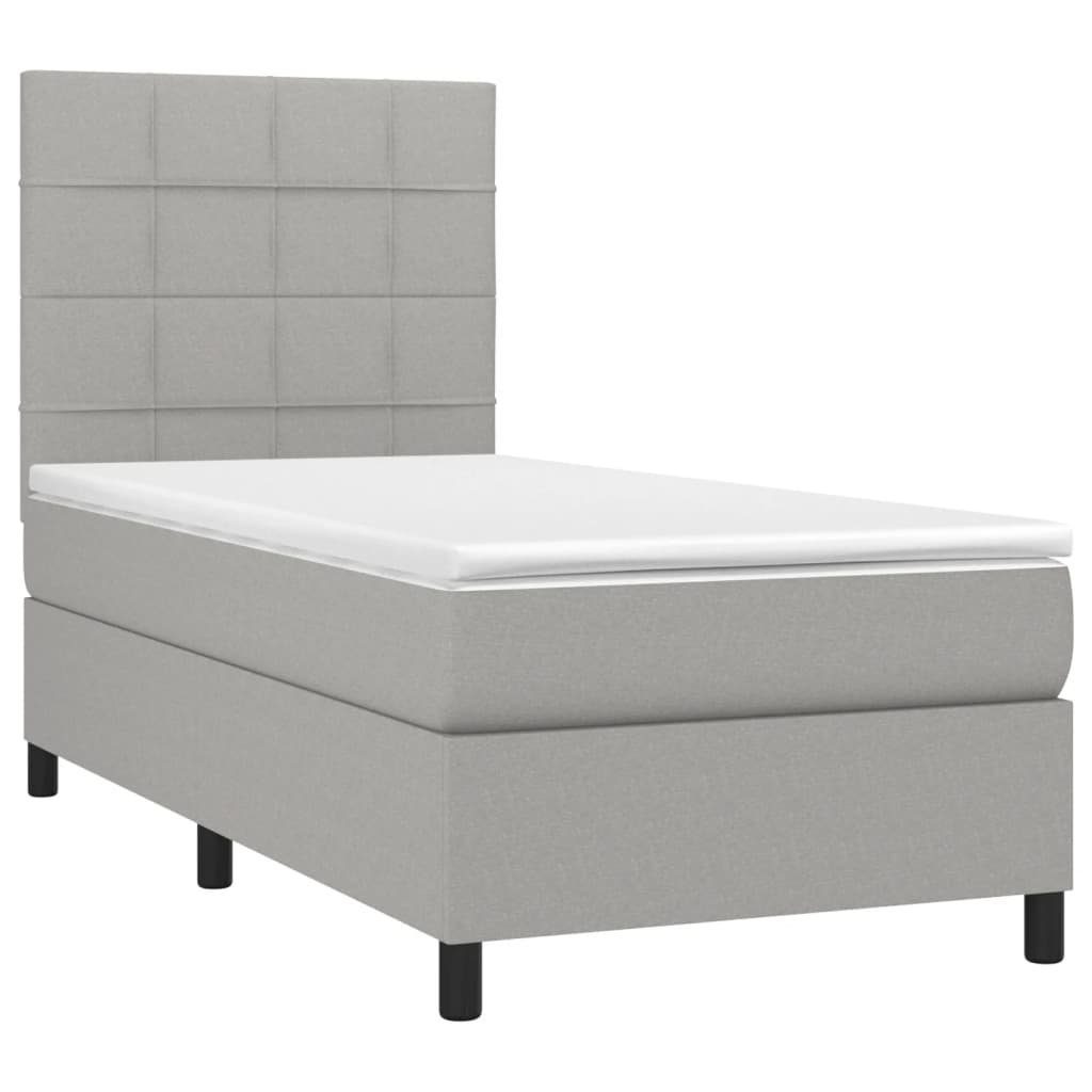 vidaXL Bett Boxspringbett mit Matratze Hellgrau günstig online kaufen