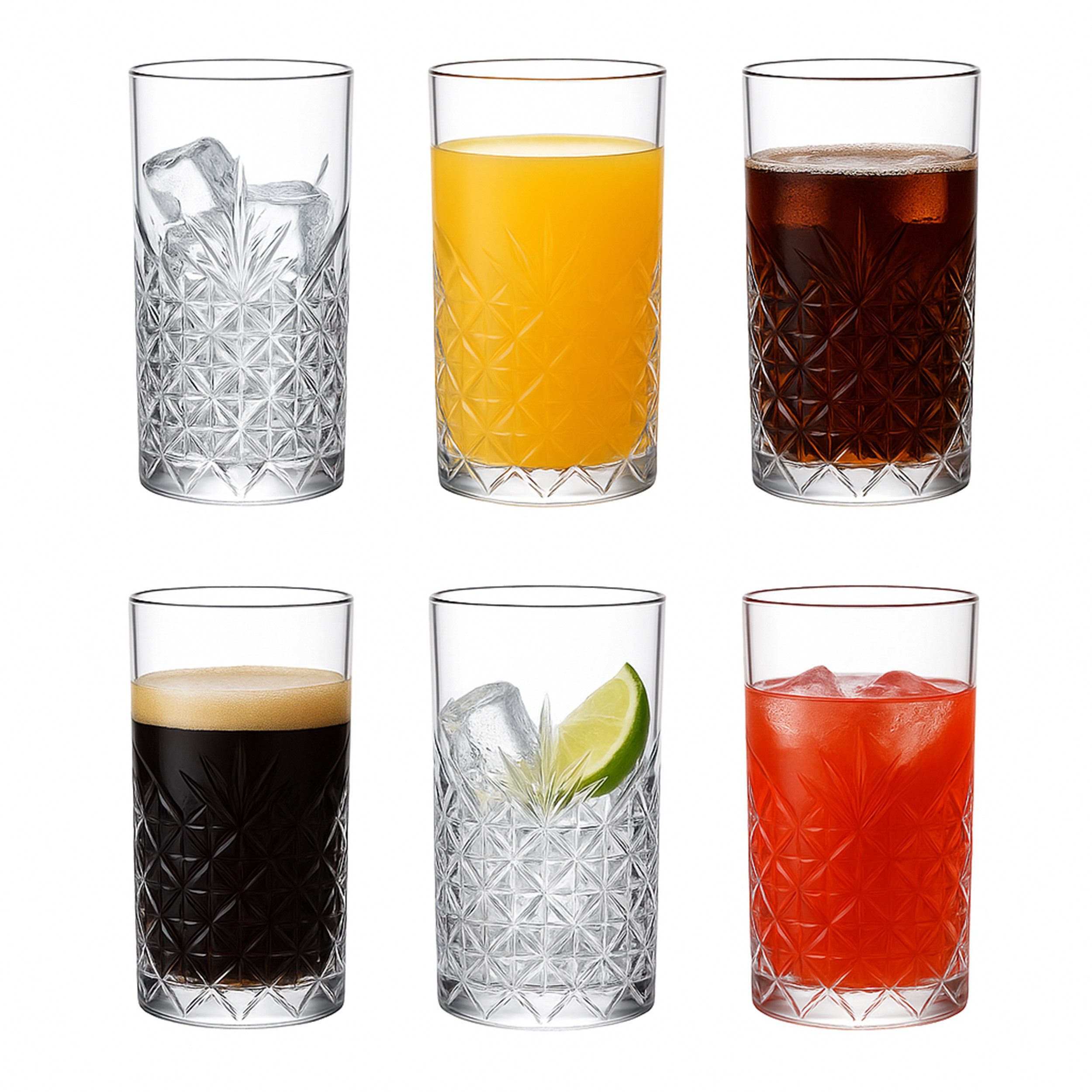 Brahmstein Gläser-Set Trinkgläser Set Wassergläser 6er Set für Cocktails Wasser, Softdrinks, 6-tlg., 6-teilig, Wassergläser-Set, 280ml
