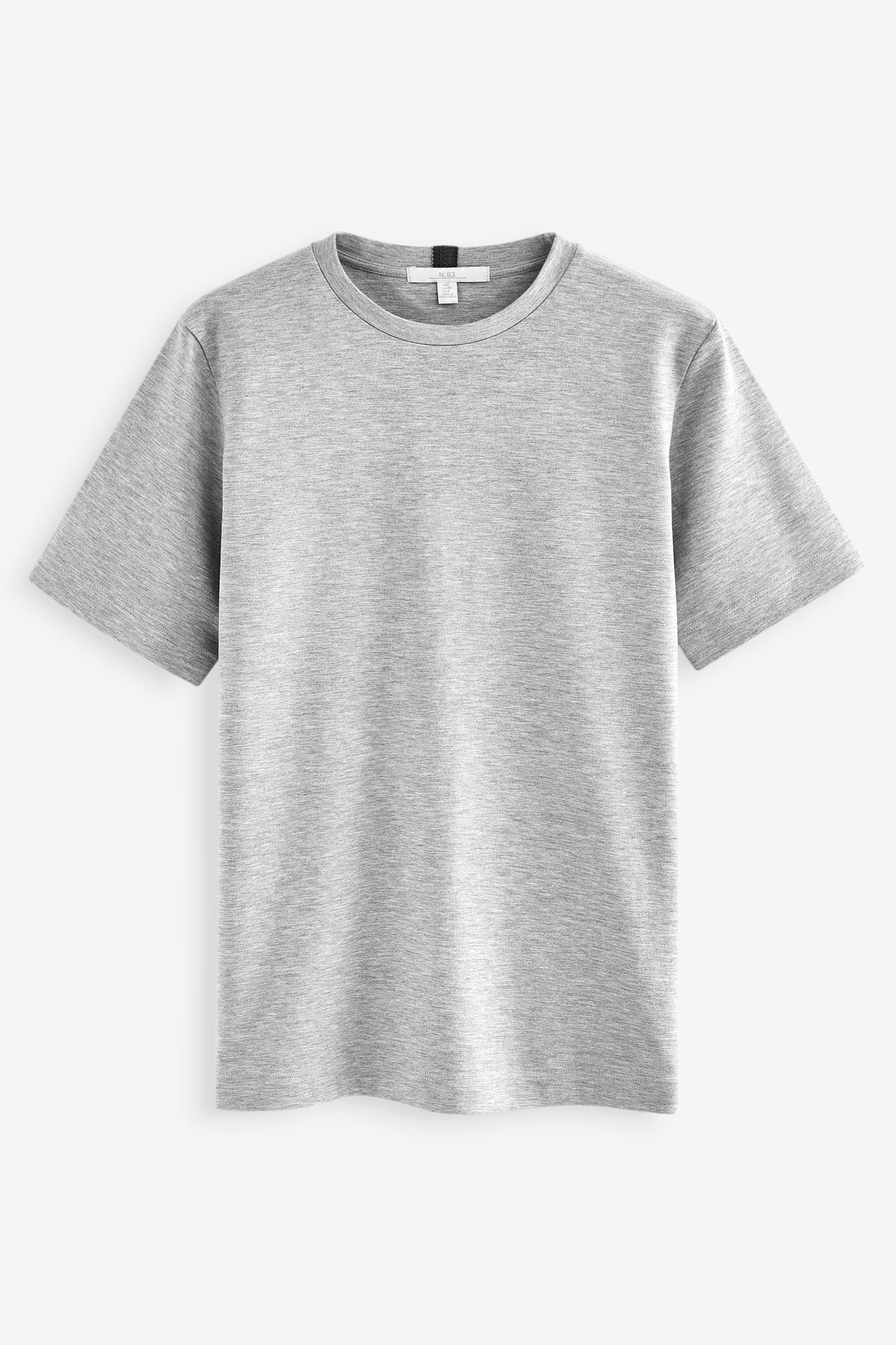 Next T-Shirt Schweres T-Shirt mit Rundhalsausschnitt (1-tlg) Grey
