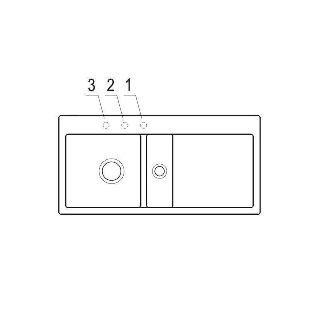96,5/47,5 links, & Villeroy Boch Classicline KD Küchenspüle & Einbauspüle Flat Boch Becken Fossil Villeroy 60 cm flächenbündig Subway
